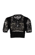 Ribbon-Tied Black Feminine Dirndl Blouse