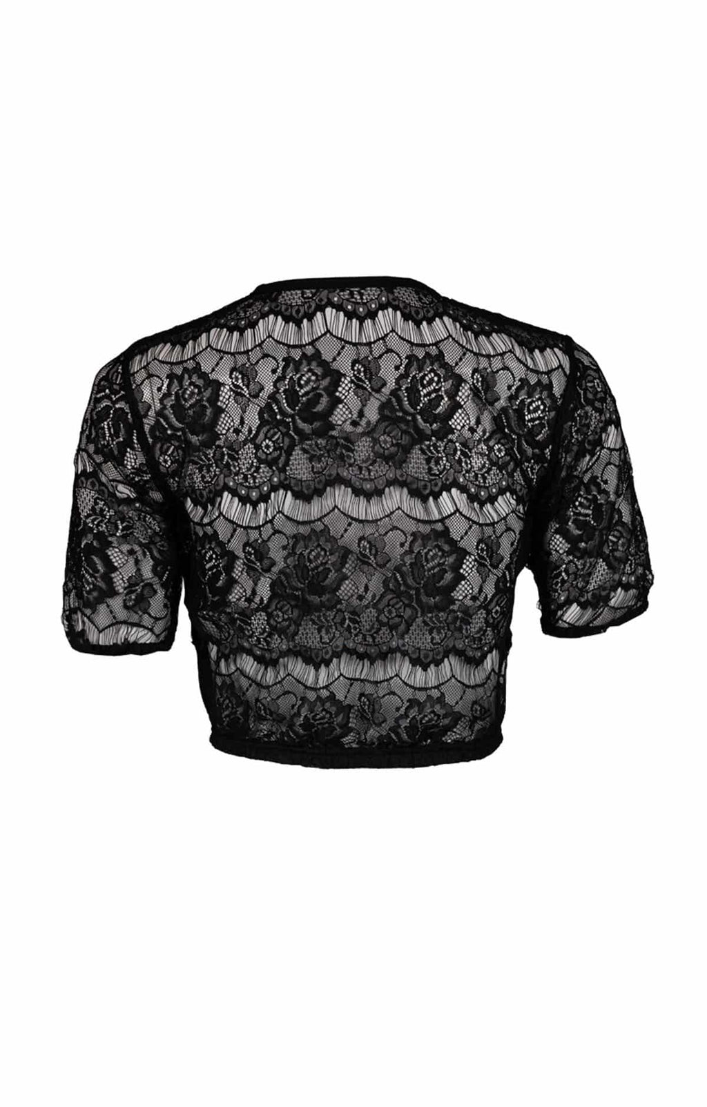 Ribbon-Tied Black Feminine Dirndl Blouse