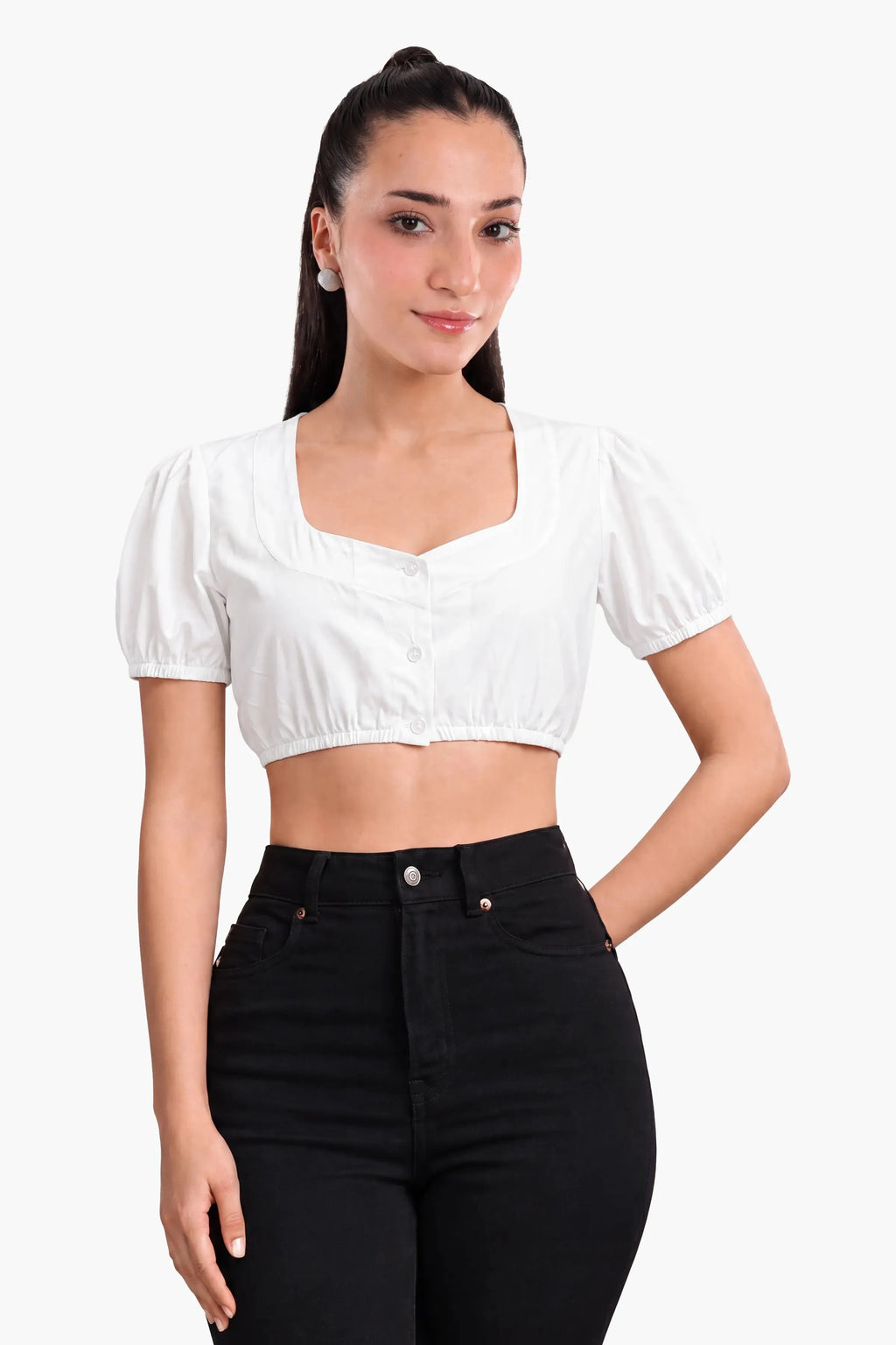 Womens Dirndl Blouse Alpine White Elegance