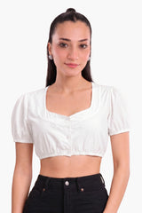 Womens Dirndl Blouse Alpine White Elegance
