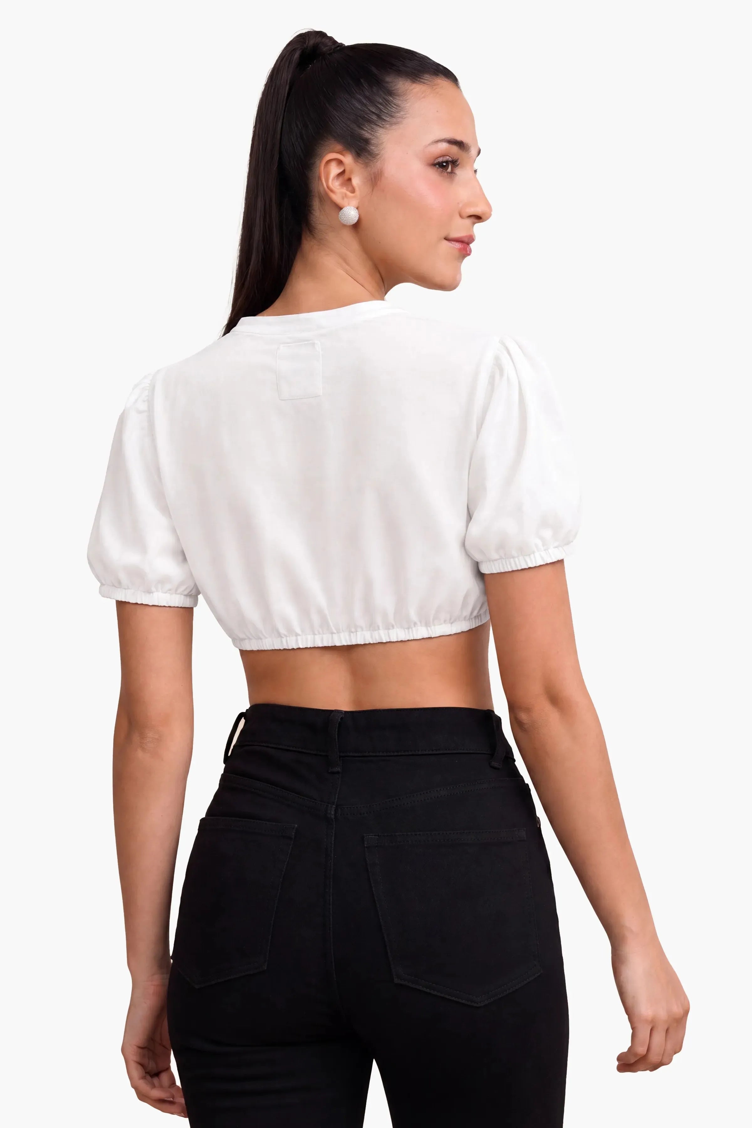 Dirndl Blouse Luxury White Pleated Trim Elegance