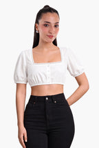 Dirndl Blouse Luxury White Pleated Trim Elegance