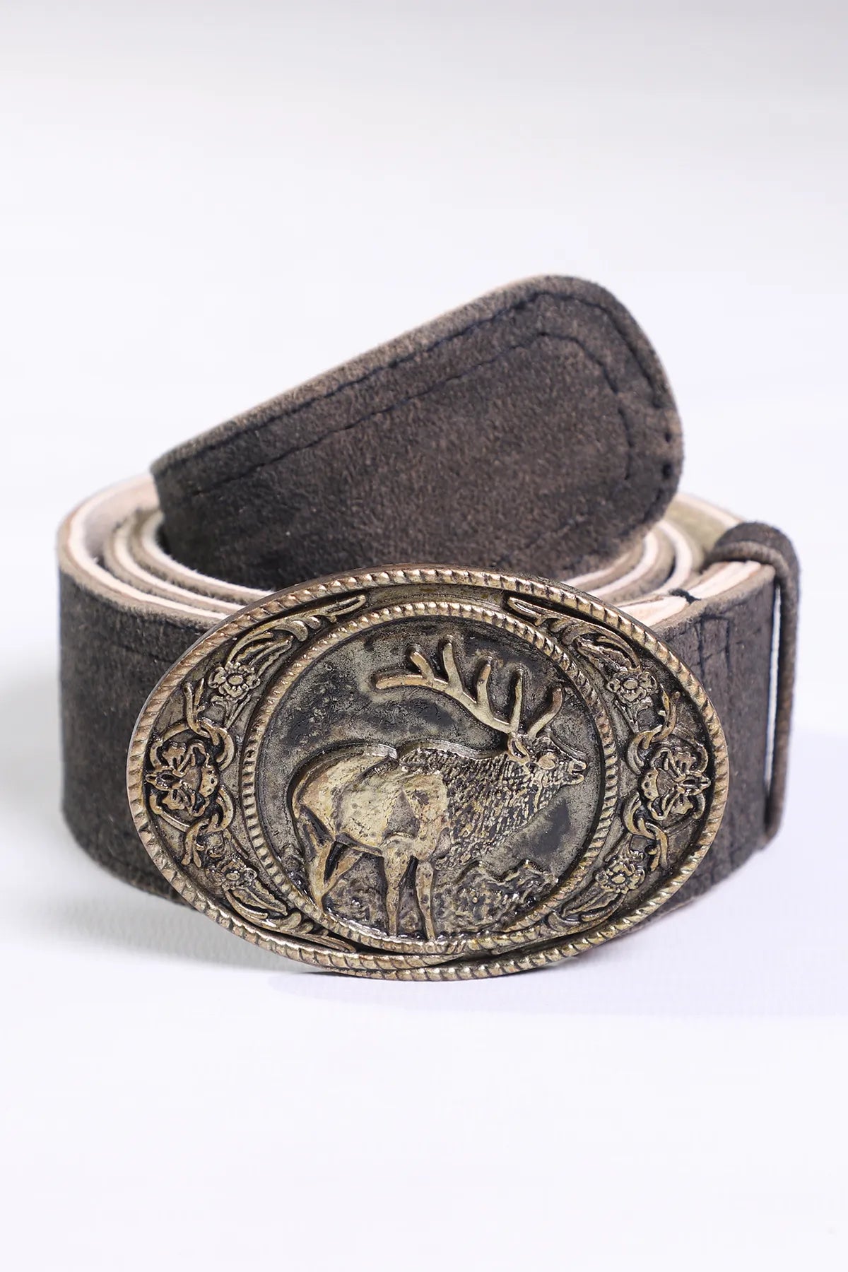 Vinatage Black Lederhosen Men Traditional Belt
