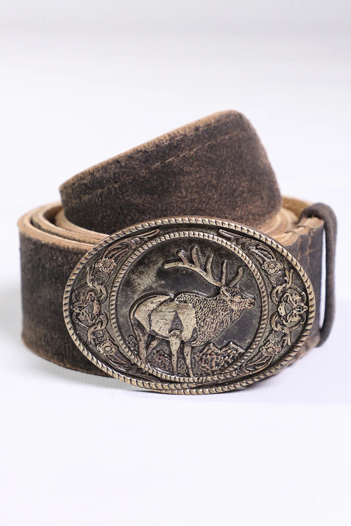 Sepia Raw Black German Lederhosen Belt