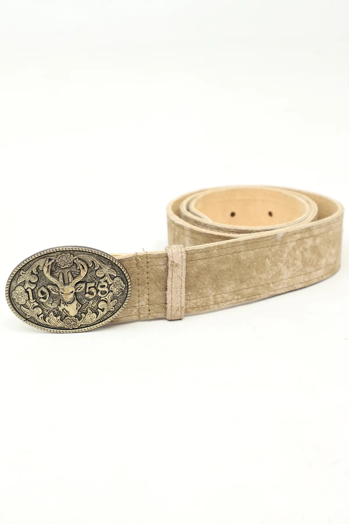 Pearl White Traditional Lederhosen Shorts Belt