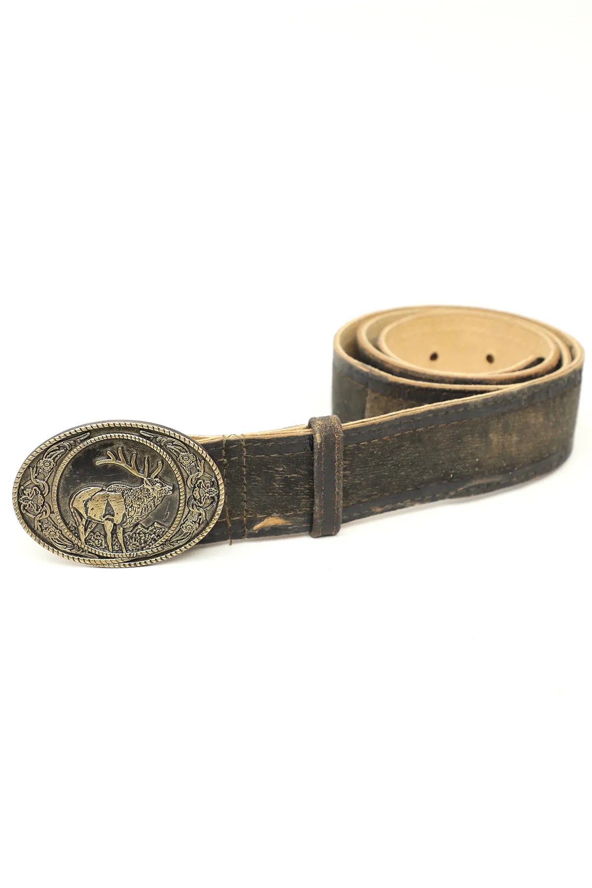 Bavarian Lederhosen Traditional Belt in Raw brown