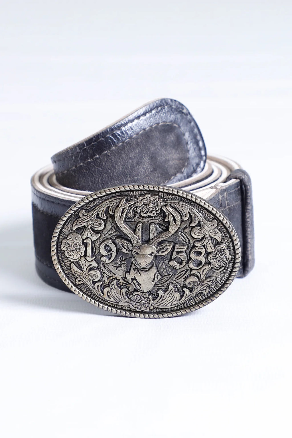 Vintage Black Lederhosen Men Costume Belt