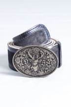 Vintage Black Lederhosen Men Costume Belt