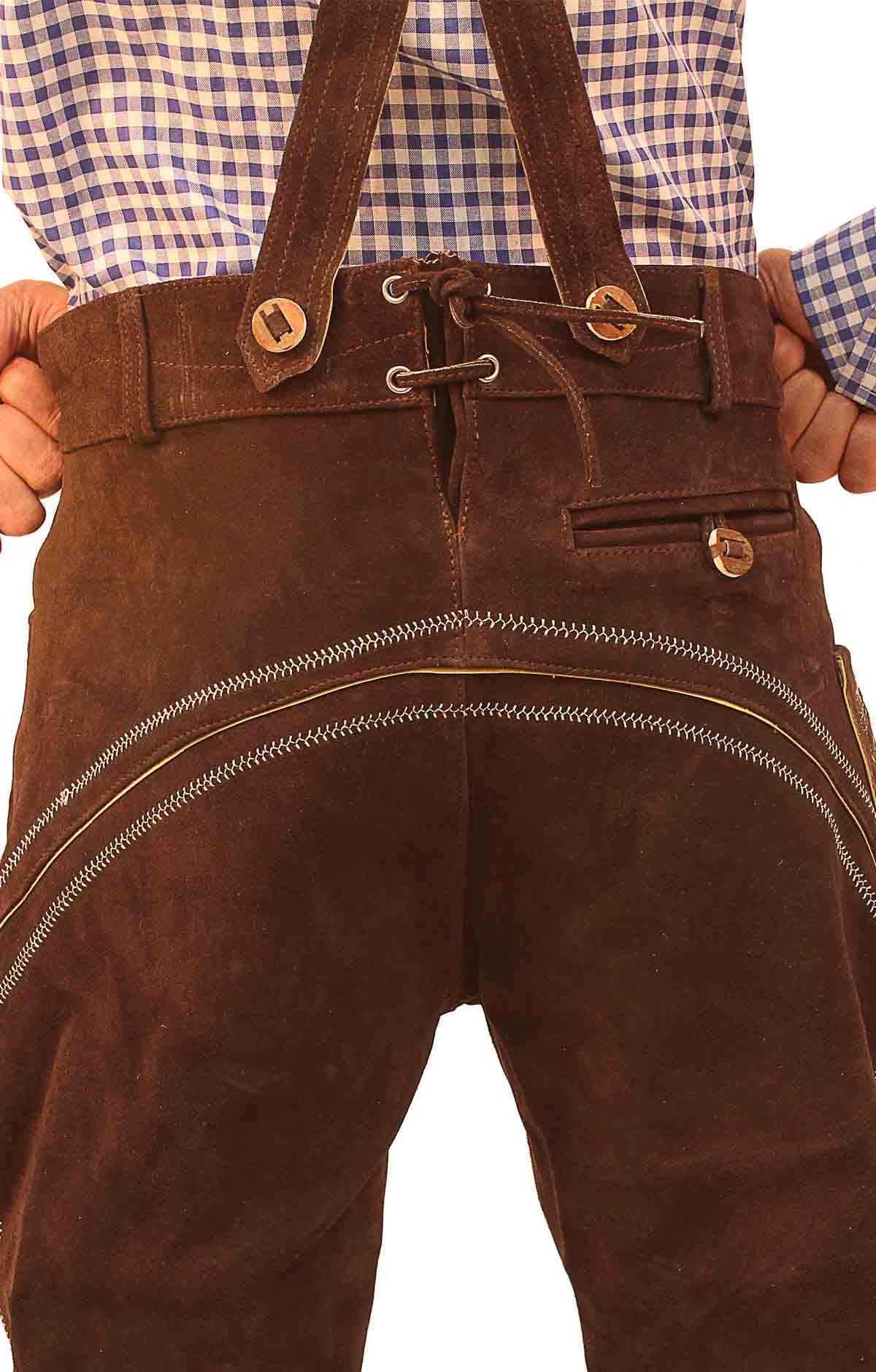 Bundhosen Knee Length Deep dark Brown