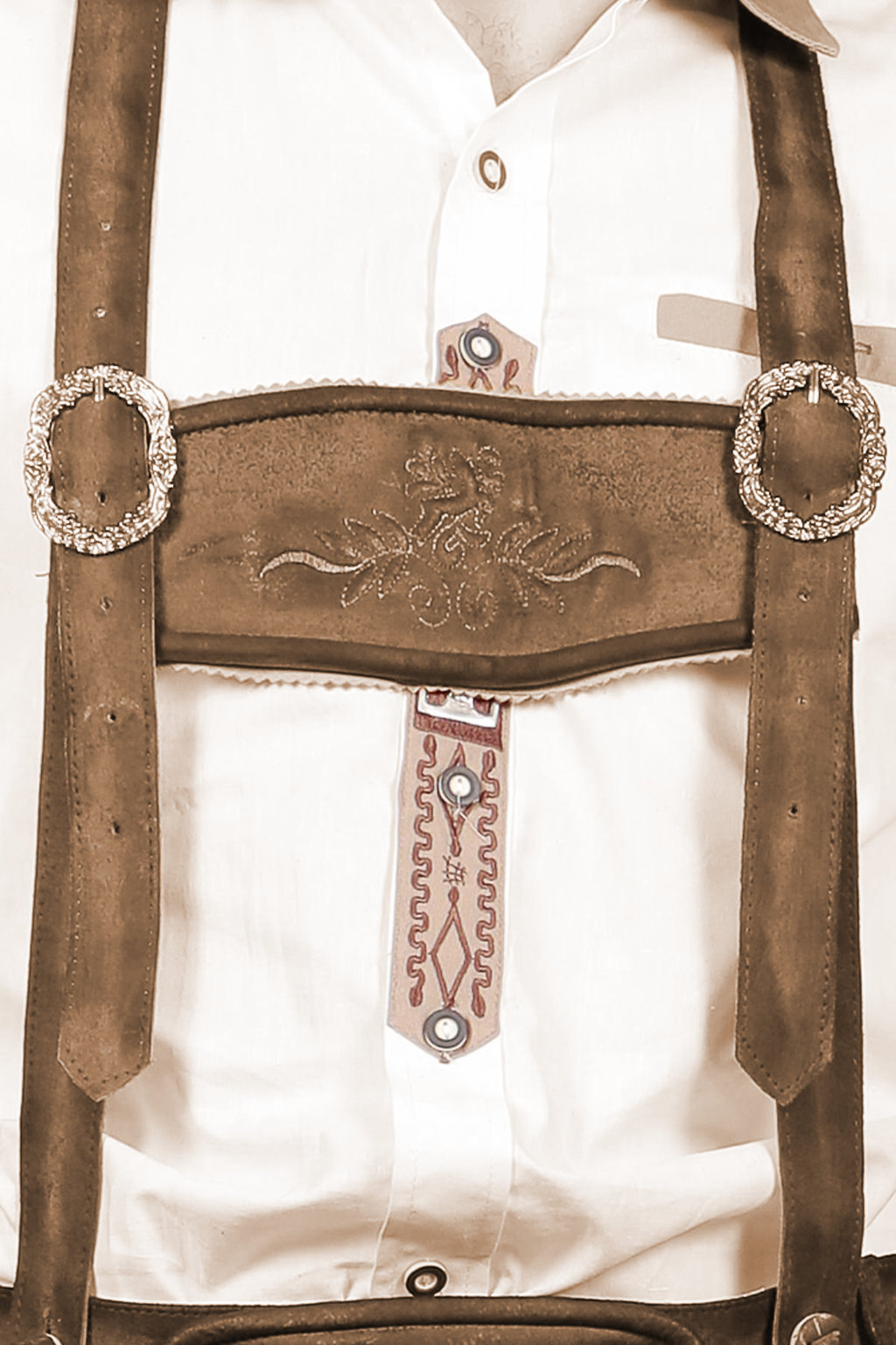 Knee Long Trachten Bundhosen Dark Brown