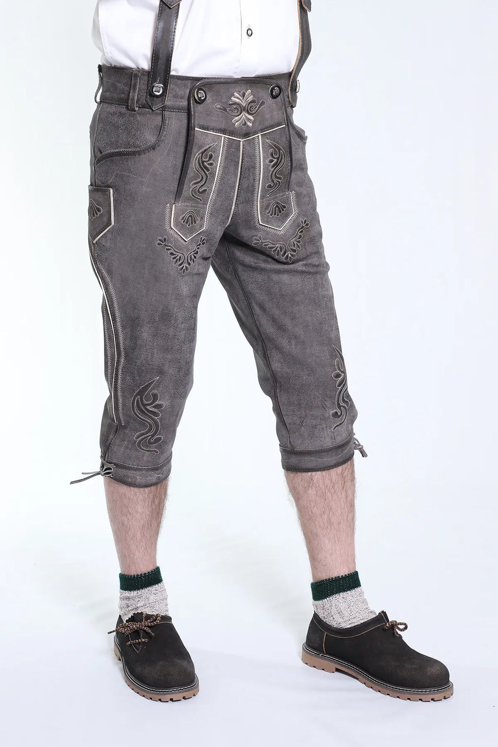 Knee Long Trachten Bundhosen Dark Gray