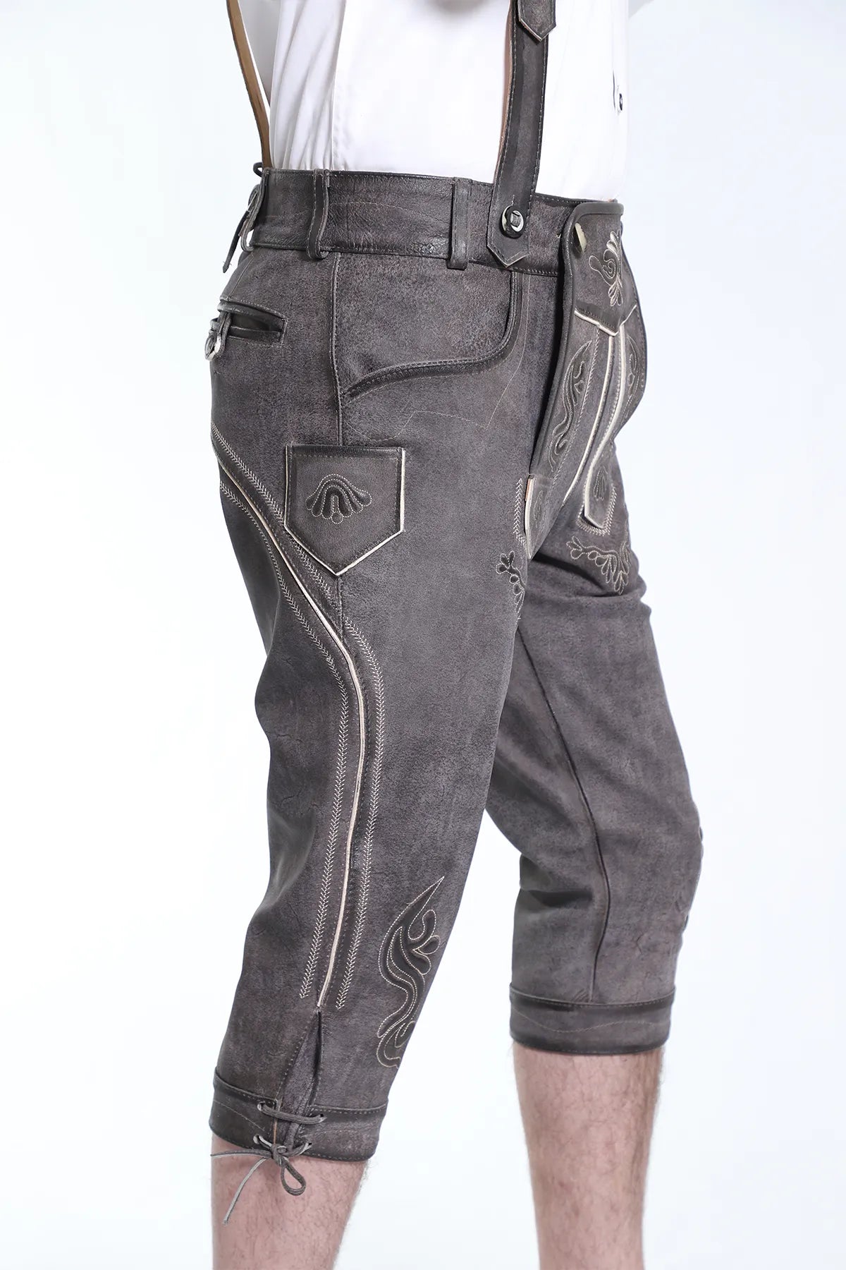 Knee Long Trachten Bundhosen Dark Gray