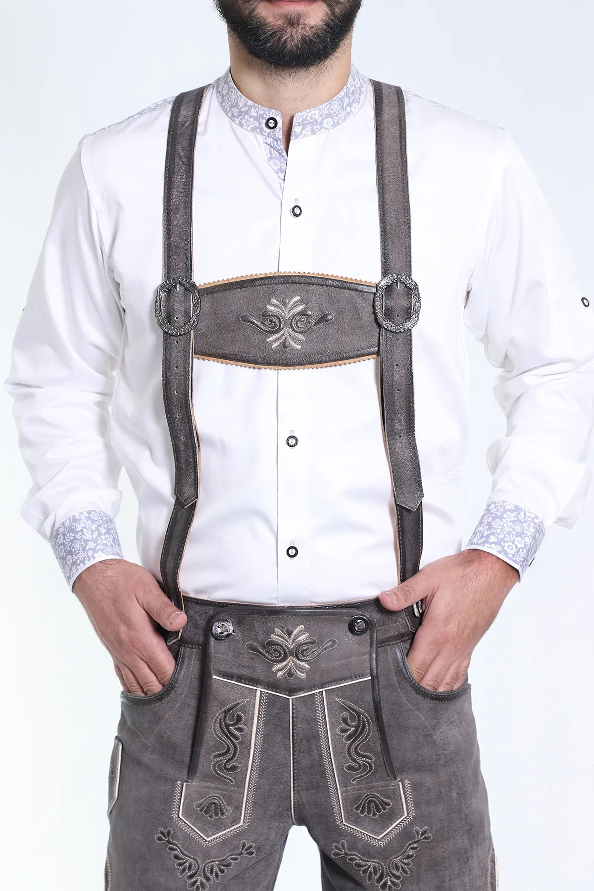 Knee Long Trachten Bundhosen Dark Gray