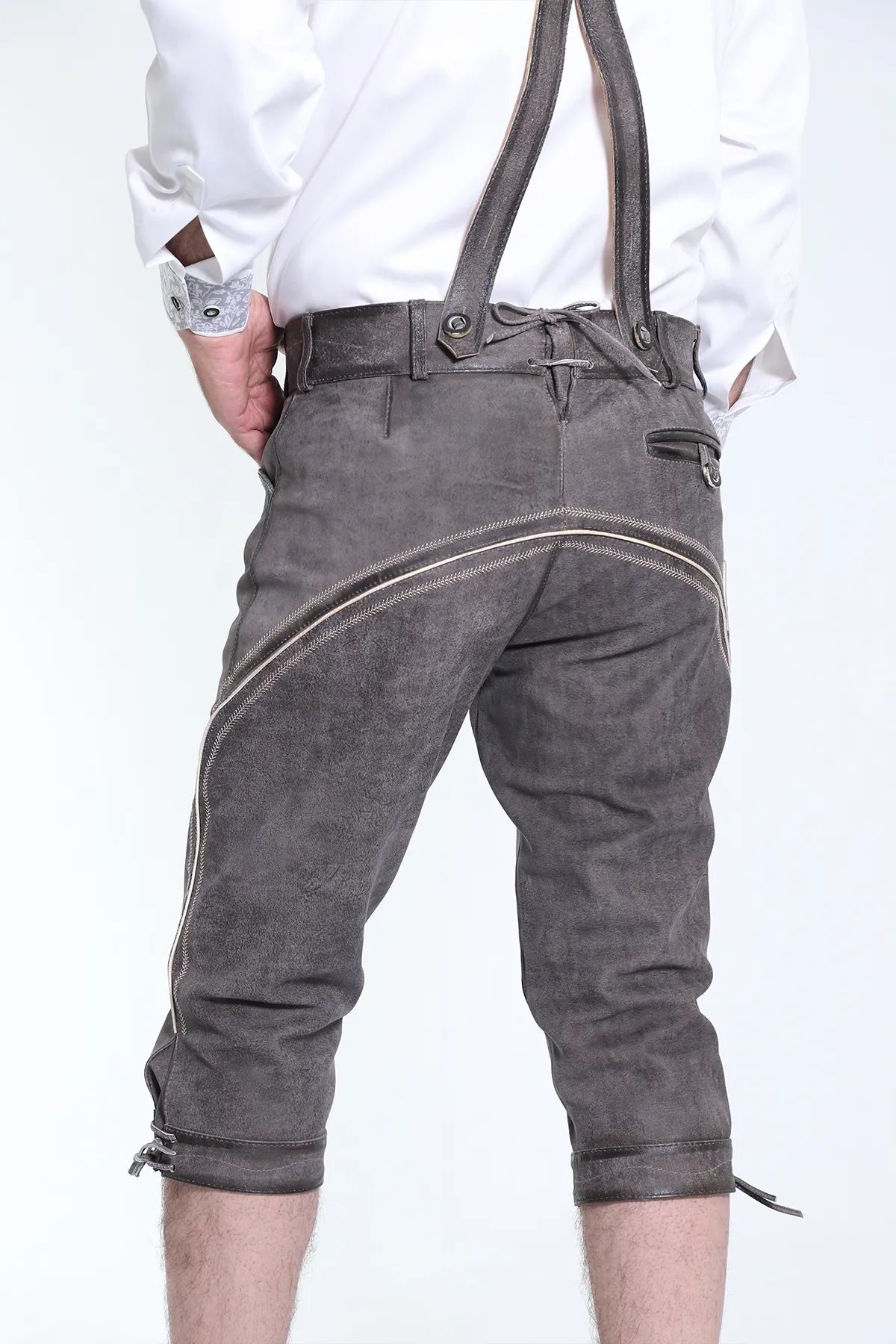 Knee Long Trachten Bundhosen Dark Gray