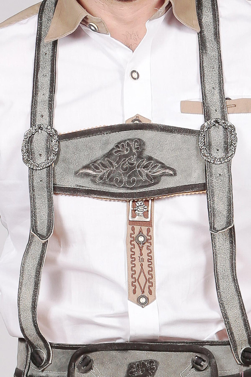 Bavarian Classic Long Bundhosen Gray