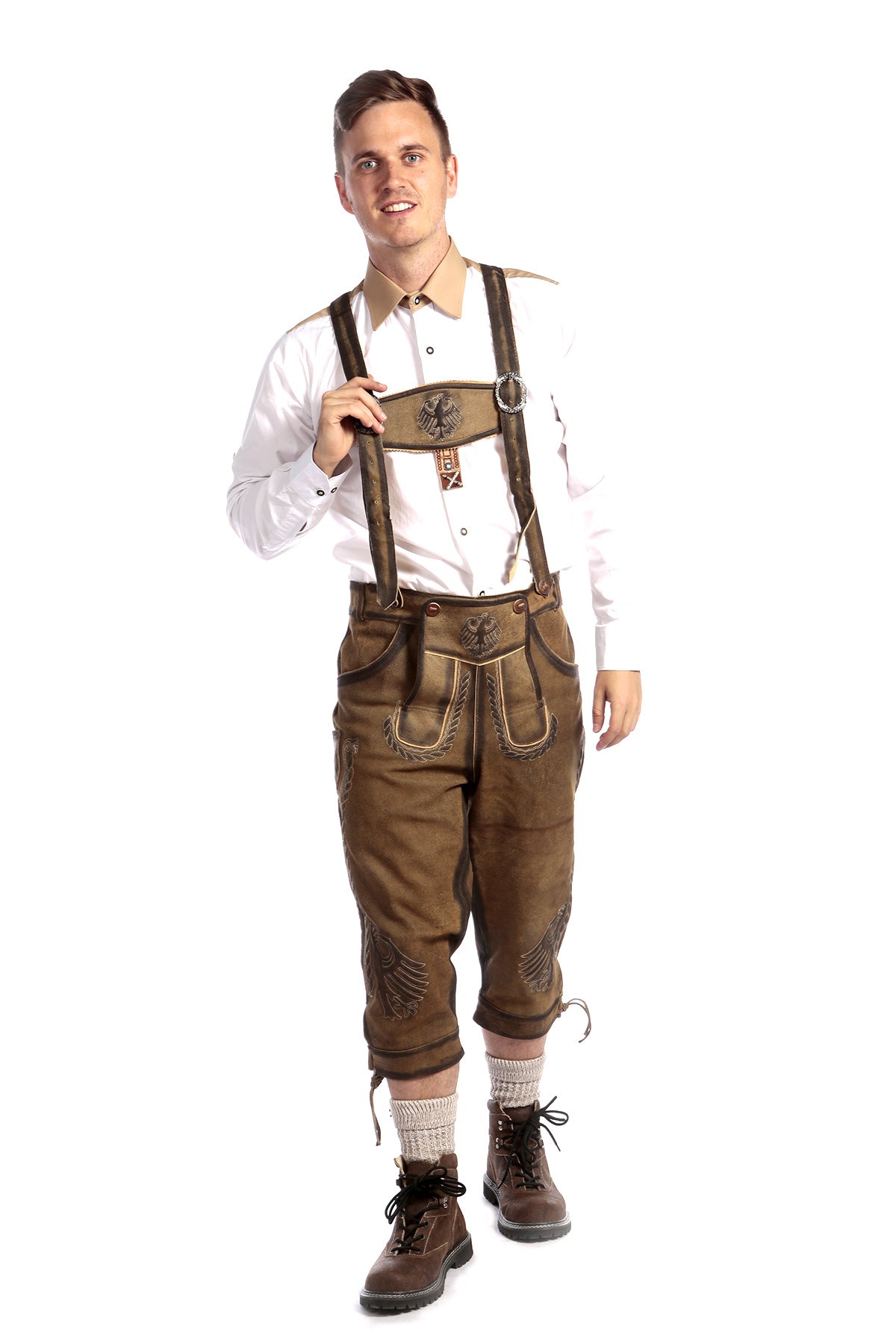 Knee Long Bundhosen Deep Oak Brown