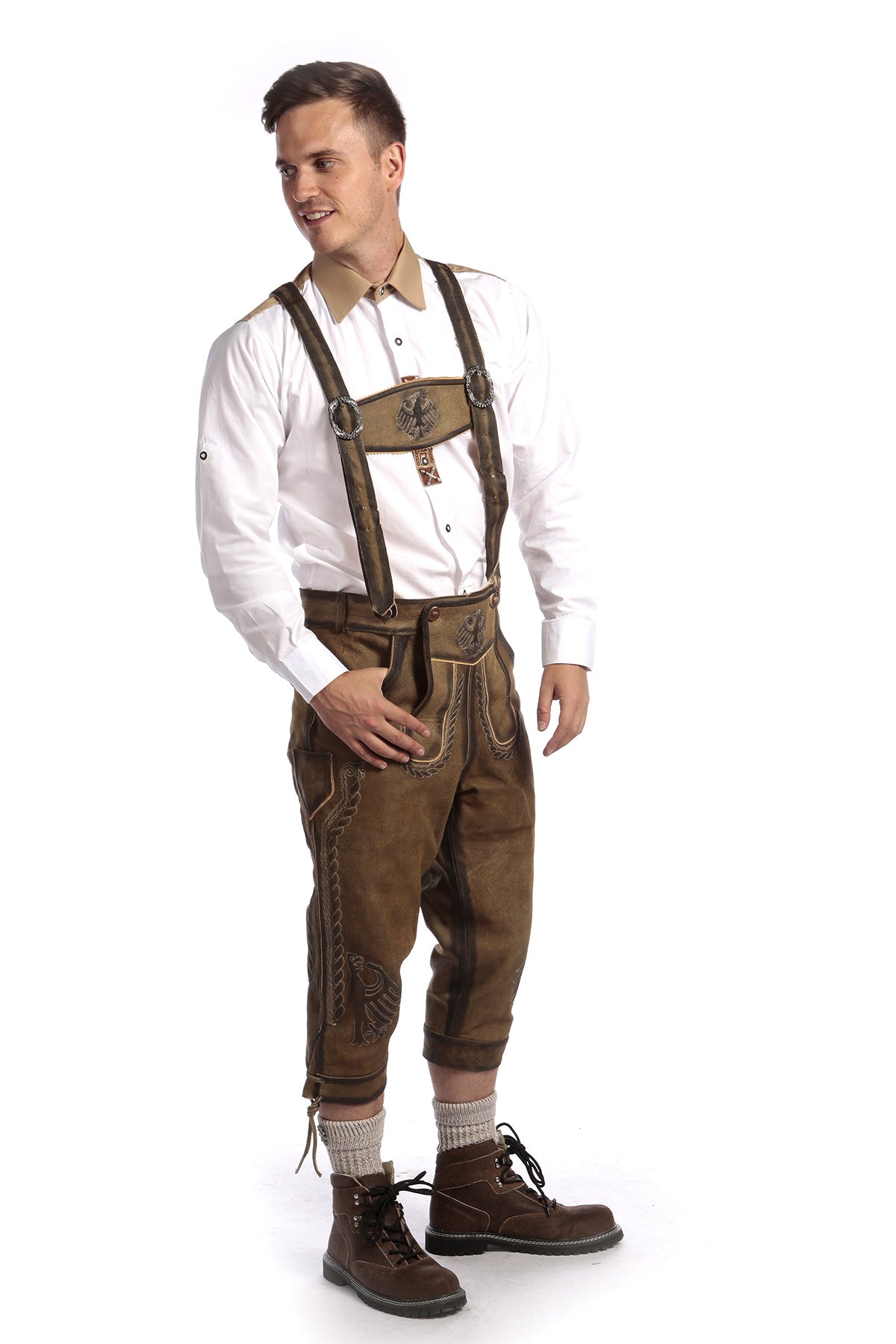 Knee Long Bundhosen Deep Oak Brown