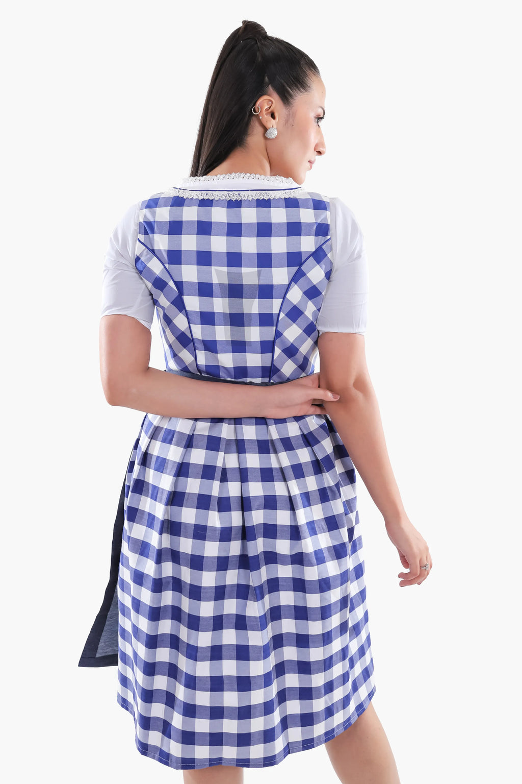 Wensky Midi Denim Dirndl Blue Check