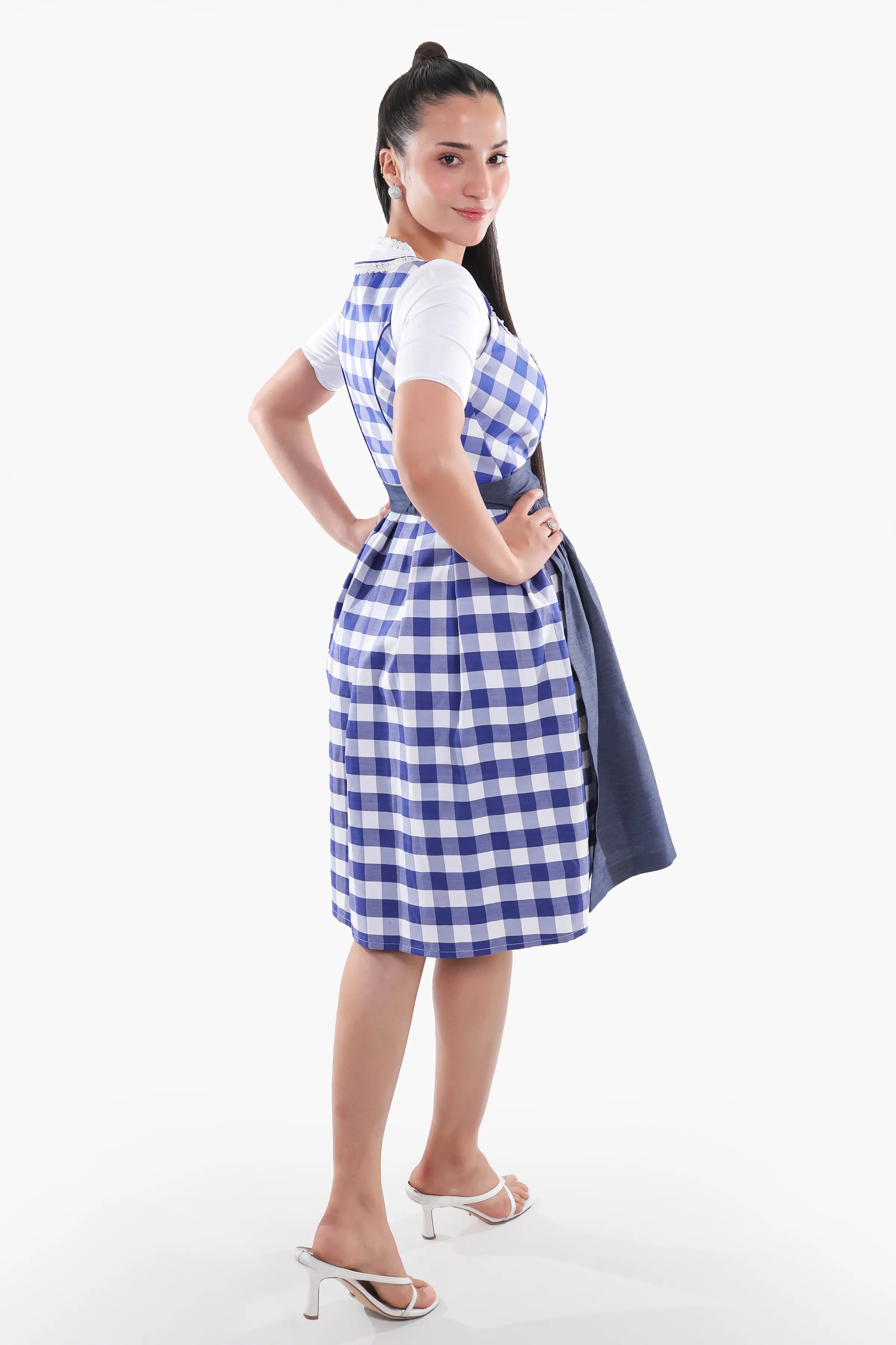 Wensky Midi Denim Dirndl Blue Check