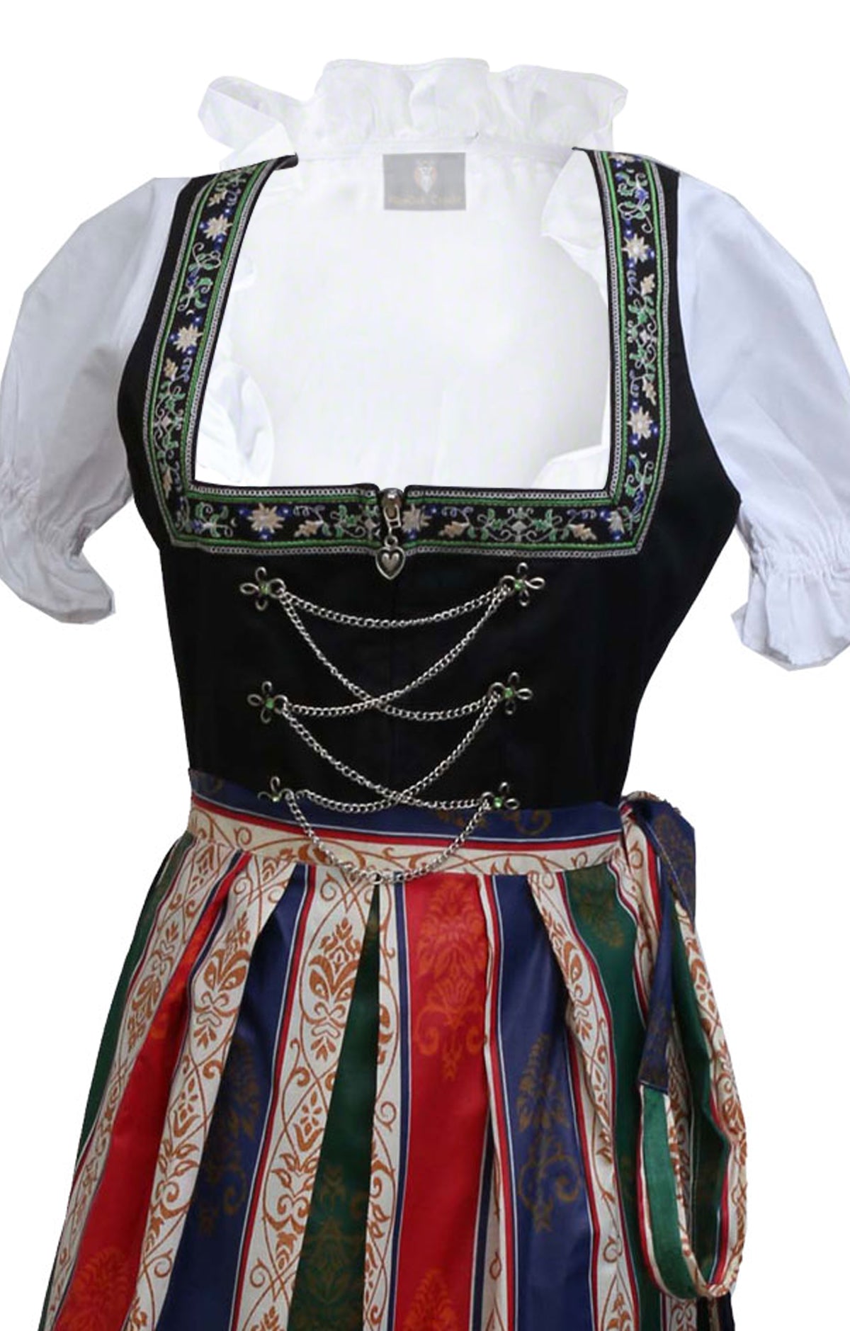 German Maxi Dirndl Long Anna Black German Maxi Dirndl Long Anna Black