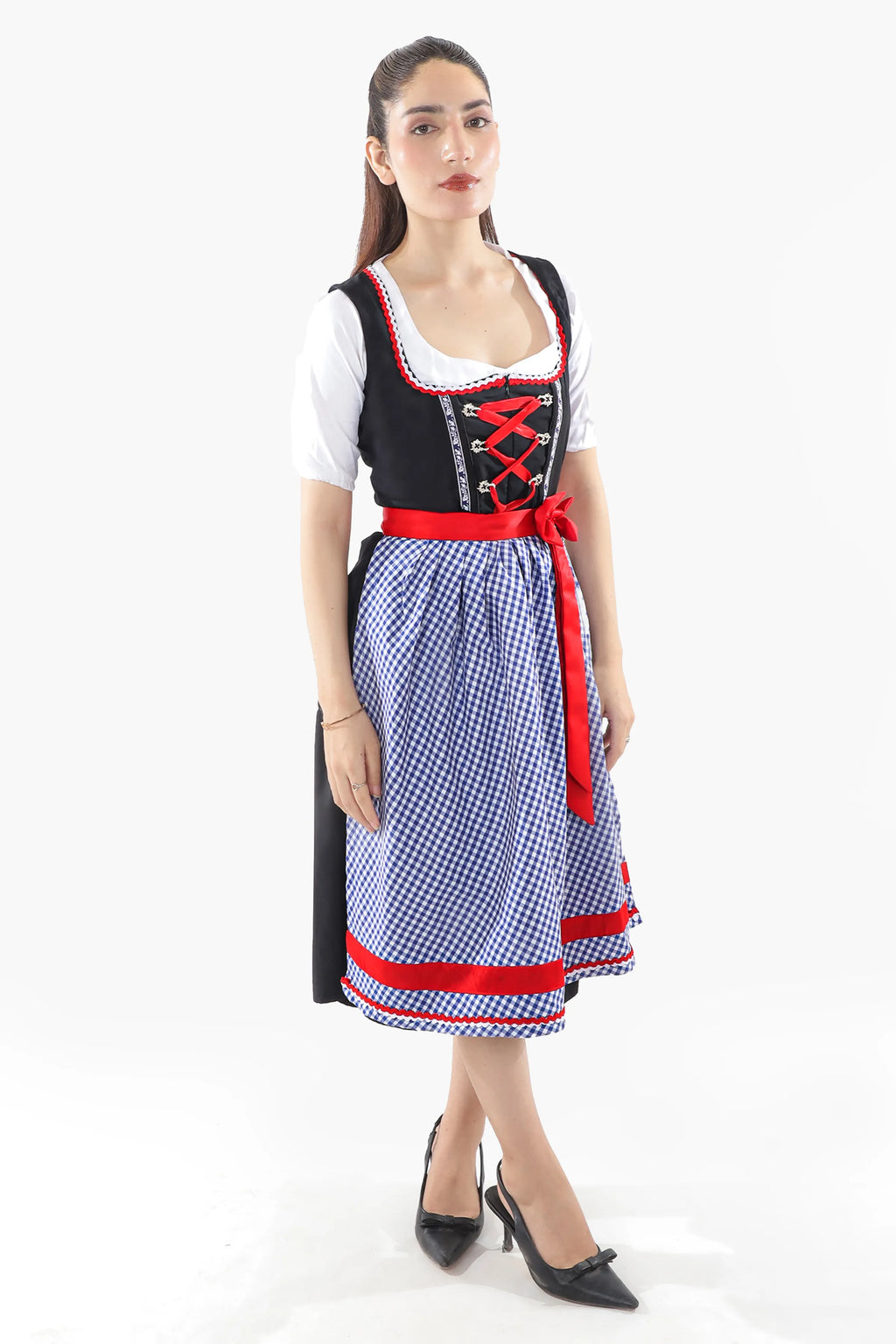 Cotton Black Midi German Dirndl