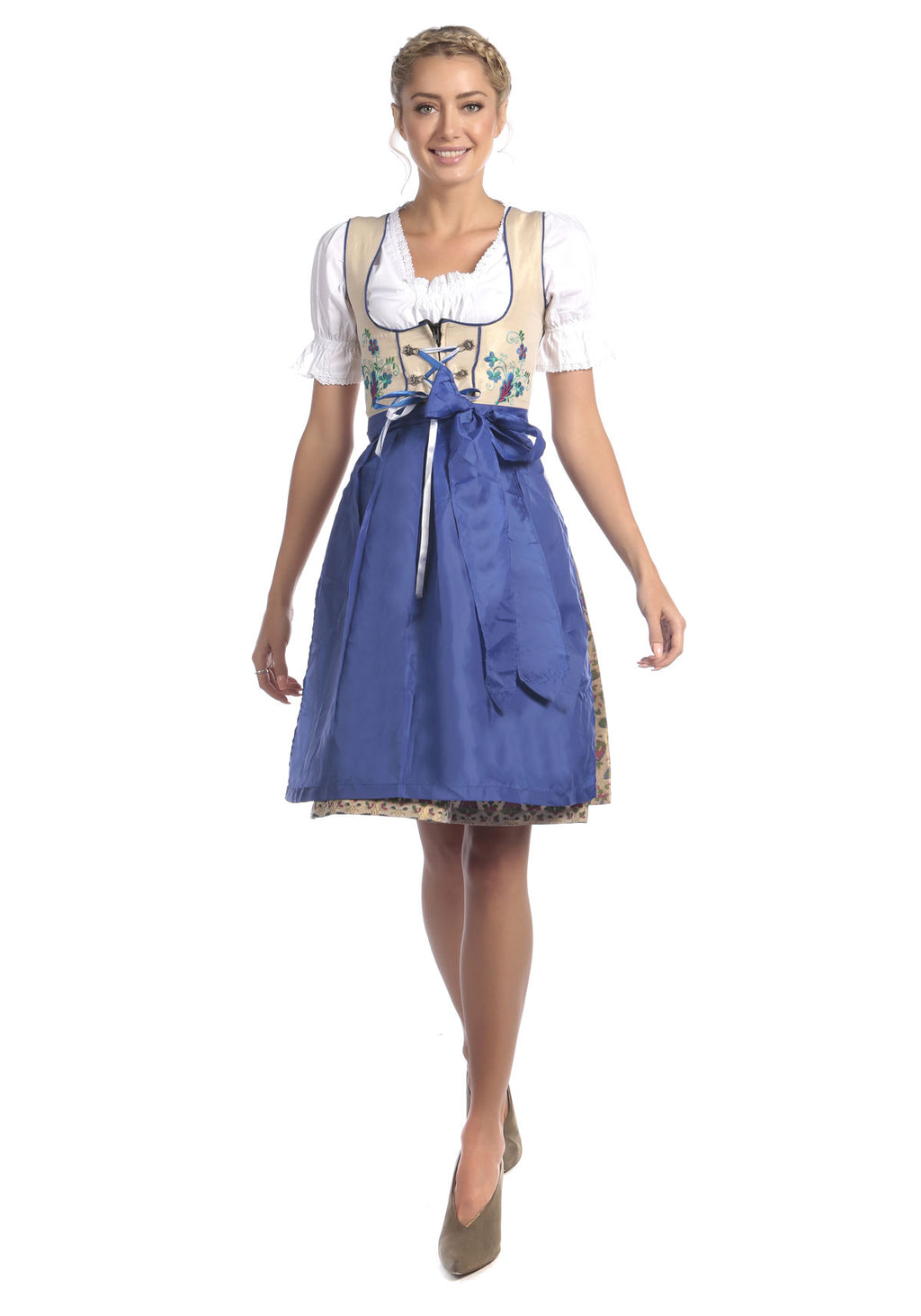 Dodger Blue Midi Bavarian Dirndl M