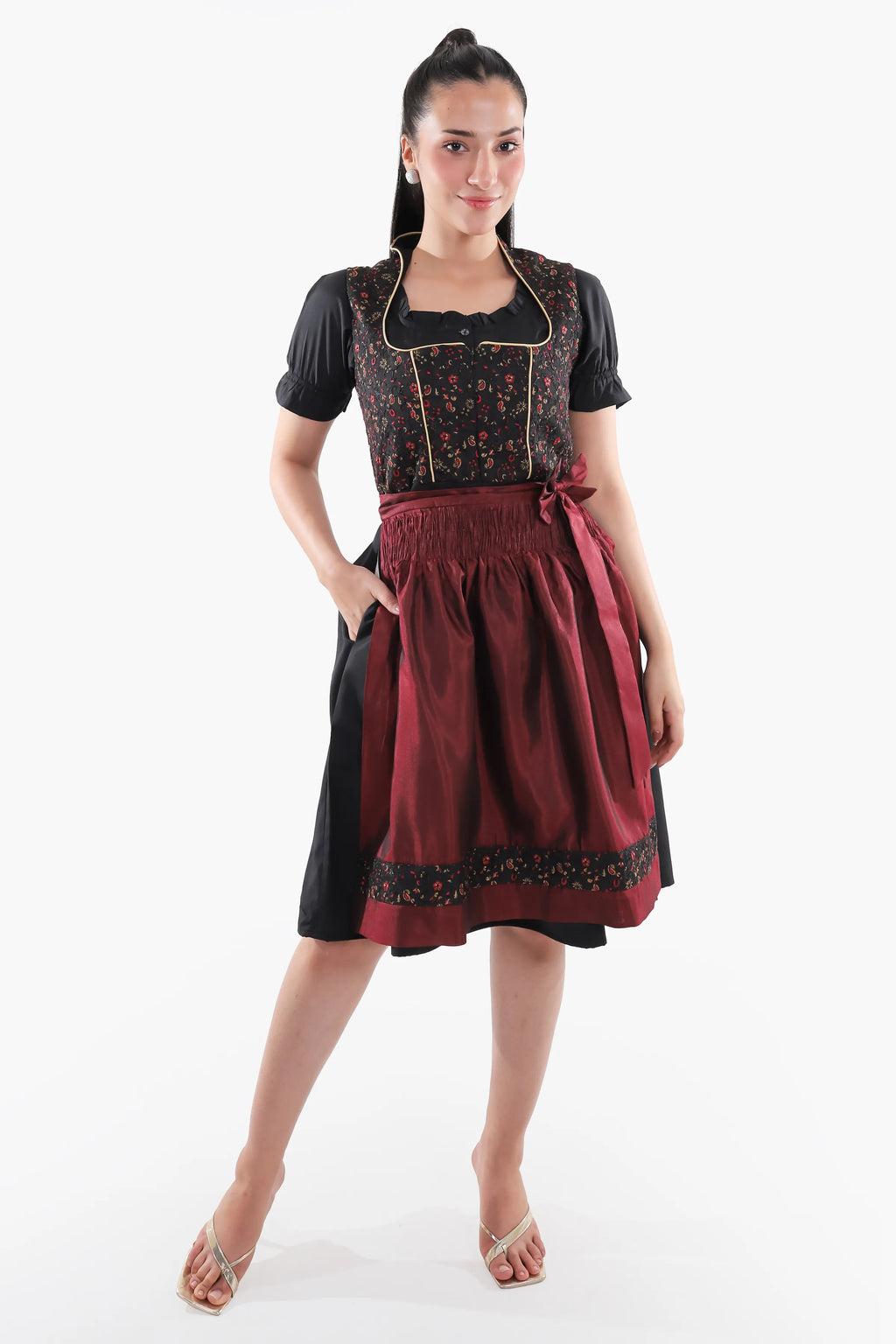 Aloisia Bavarian Maroon Dirndl