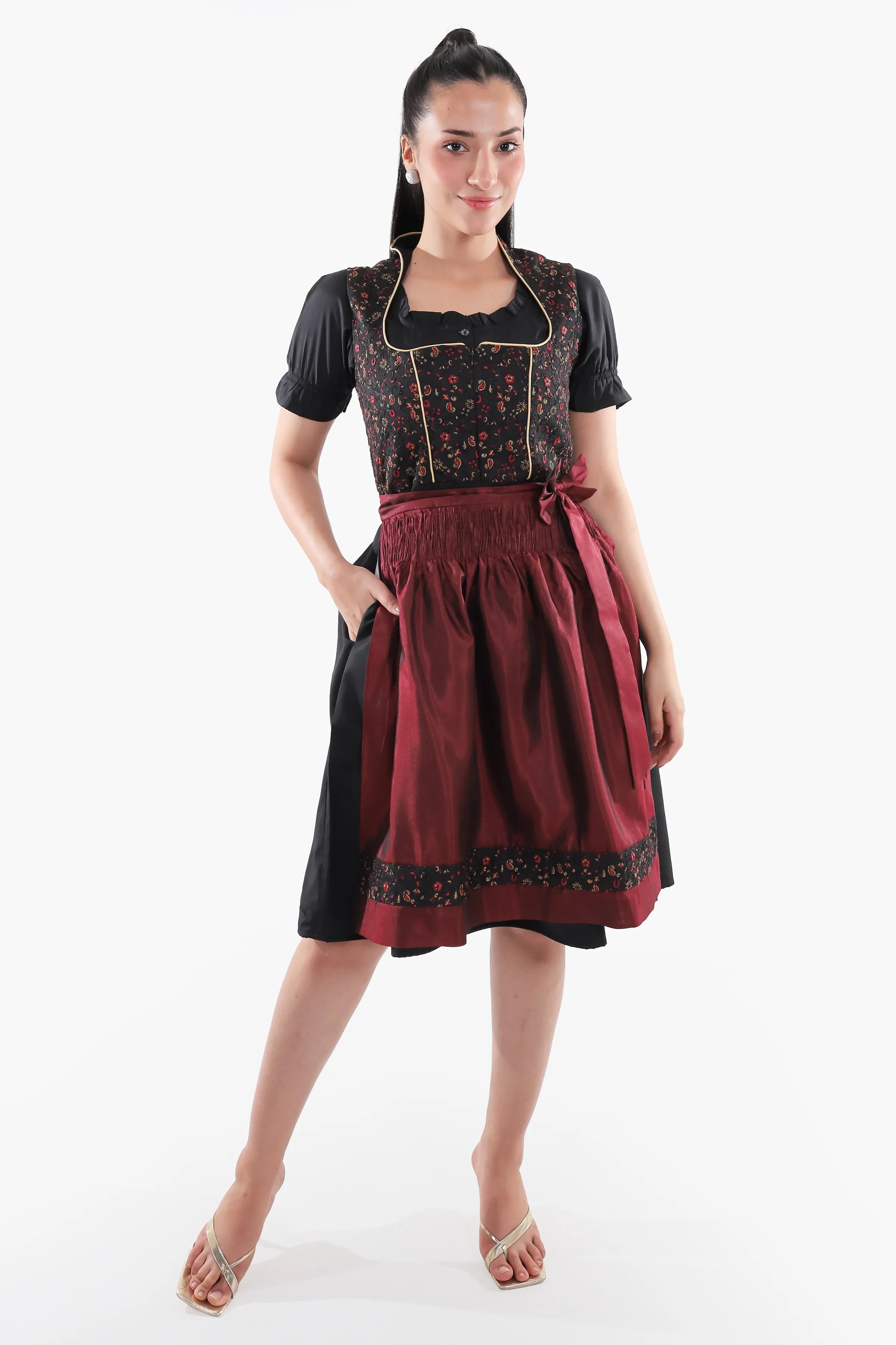 Aloisia Bavarian Maroon Dirndl