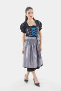 Black Dirndl Dress Blue Embroidery Charm