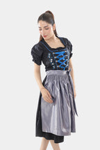Black Dirndl Dress Blue Embroidery Charm