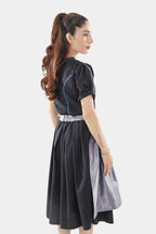 Black Dirndl Dress Blue Embroidery Charm