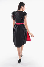 Midnight Black Dirndl Fuchsia Floral Seduction