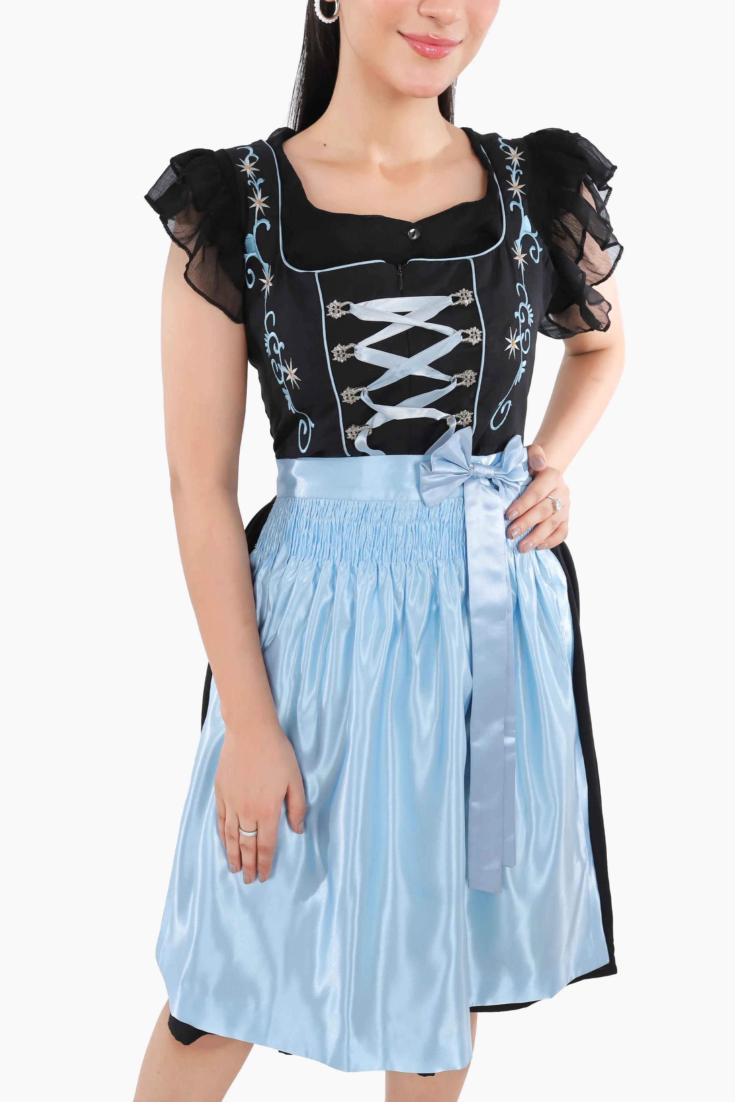 Midnight Black Dirndl Serene Blue Seduction