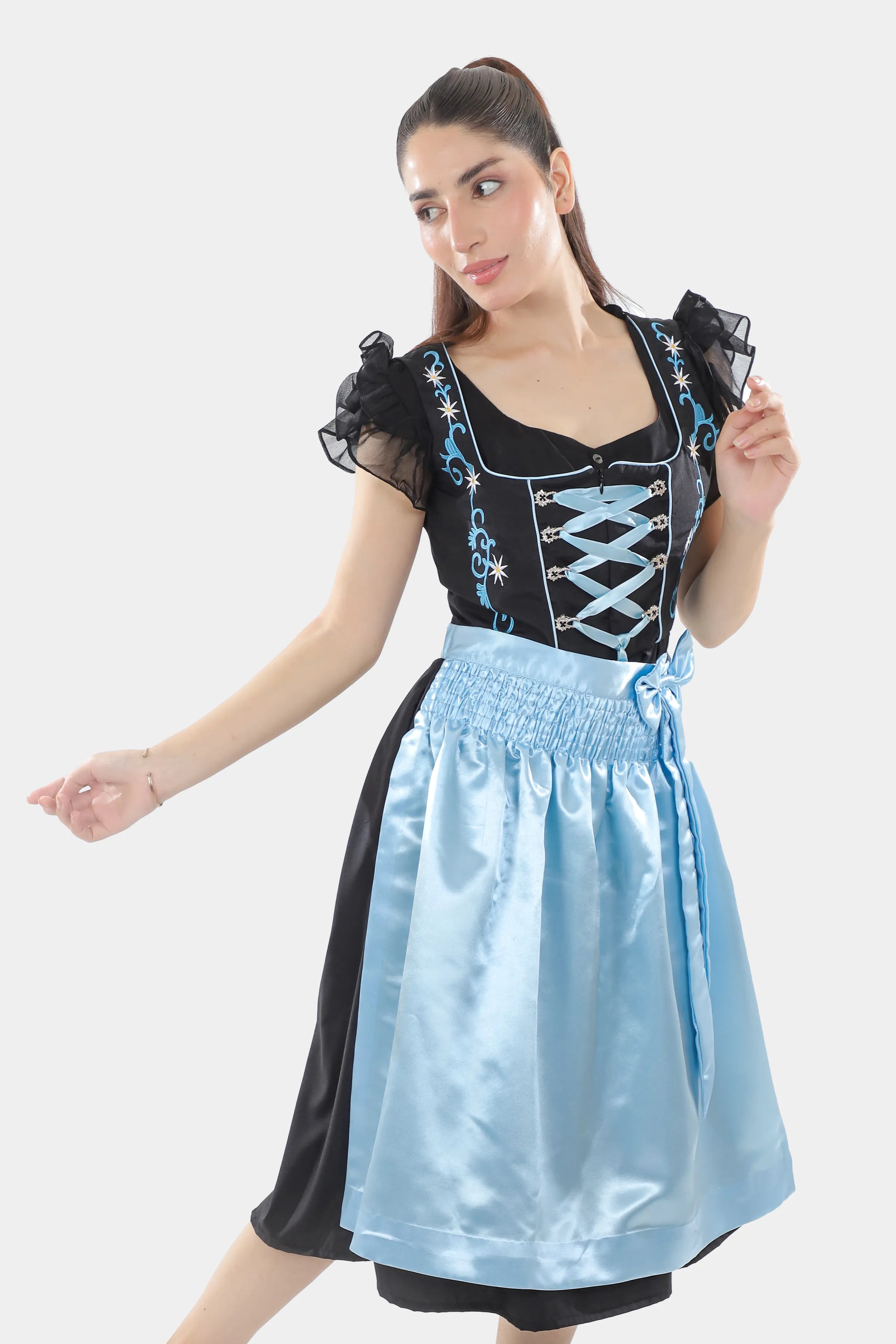 Midnight Black Dirndl Serene Blue Seduction
