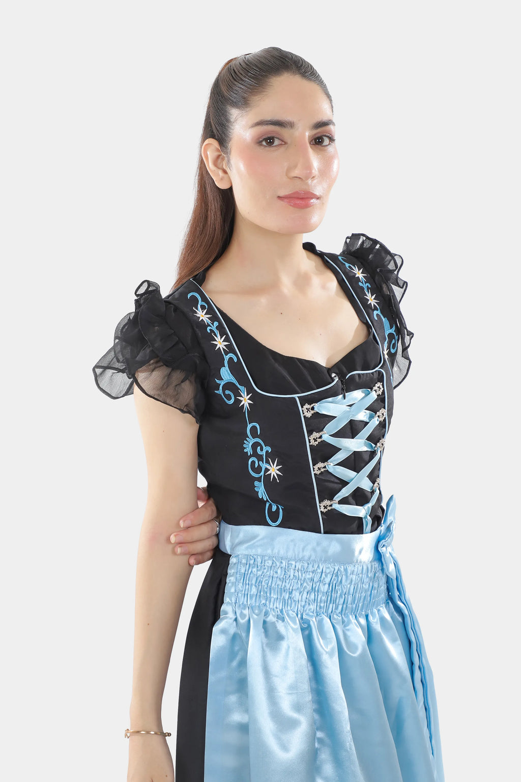 Midnight Black Dirndl Serene Blue Seduction