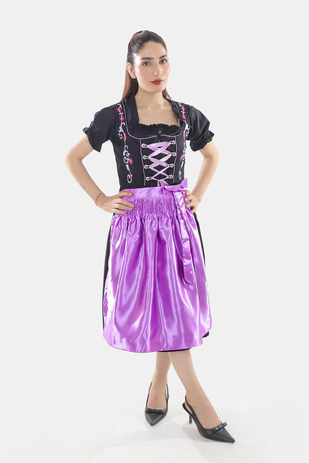 Midnight Black Dirndl Lavender Dusk