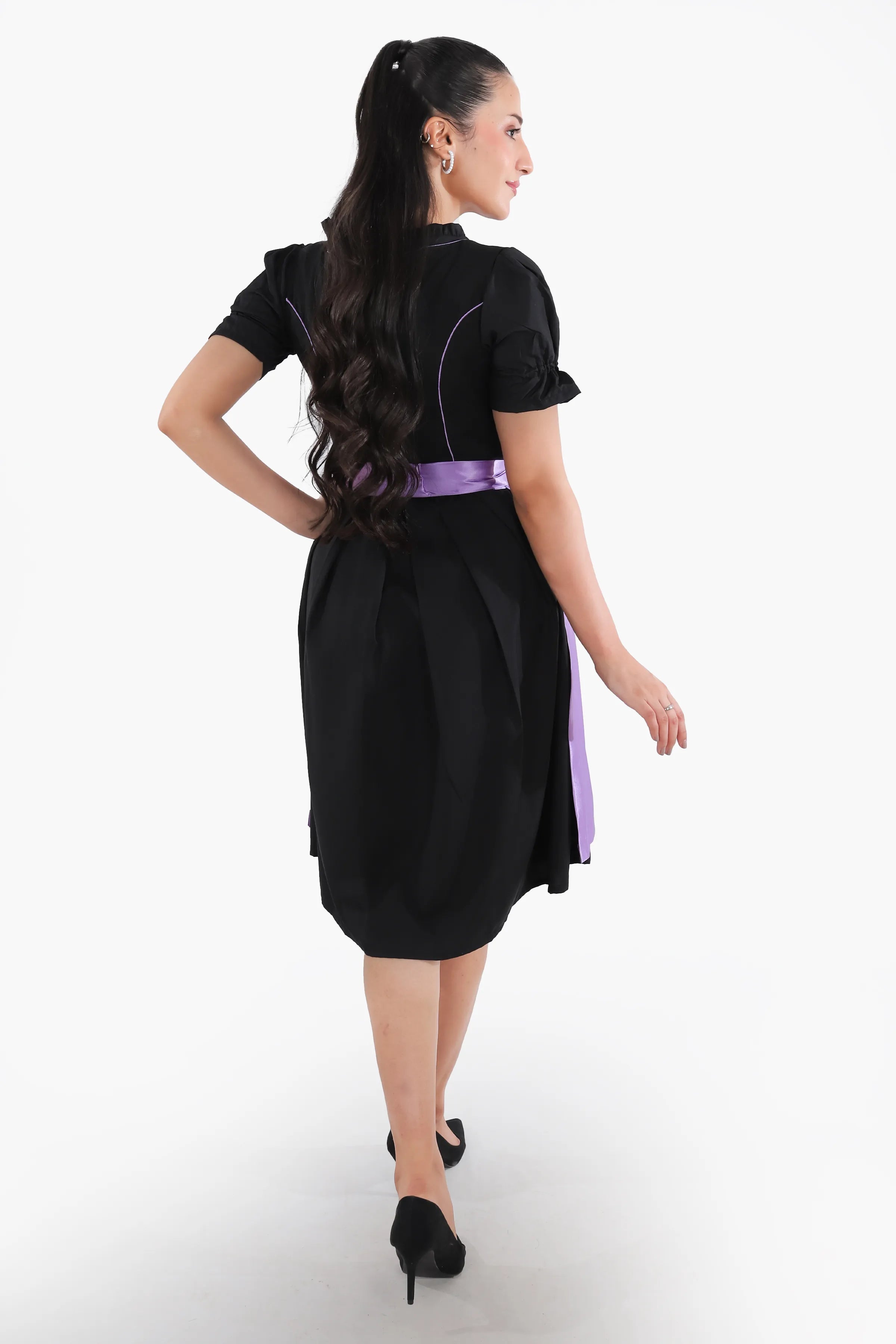 Midnight Black Dirndl Lavender Dusk