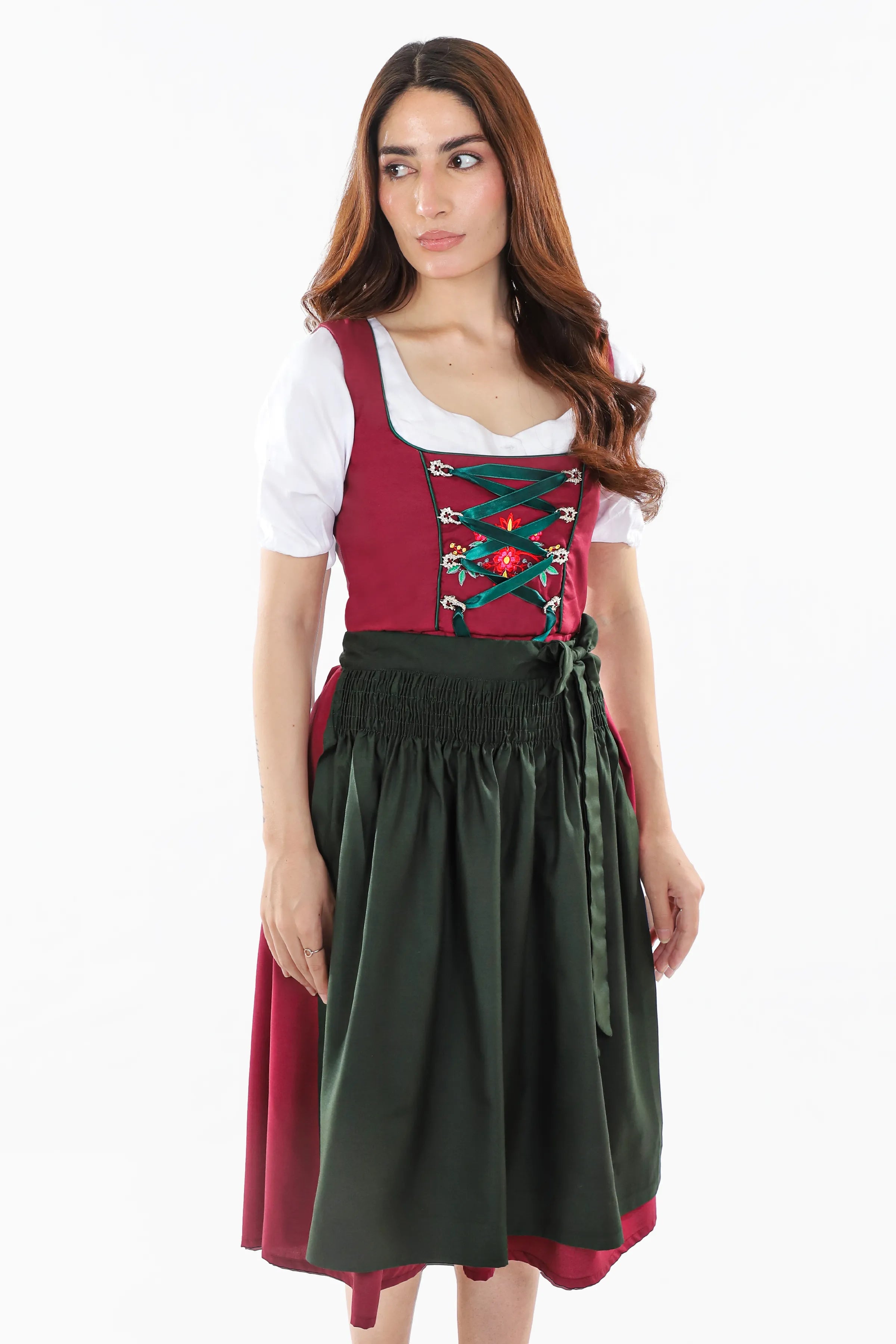 Enchanted Bavarian Dirndl Dress Wild Berry Bloom
