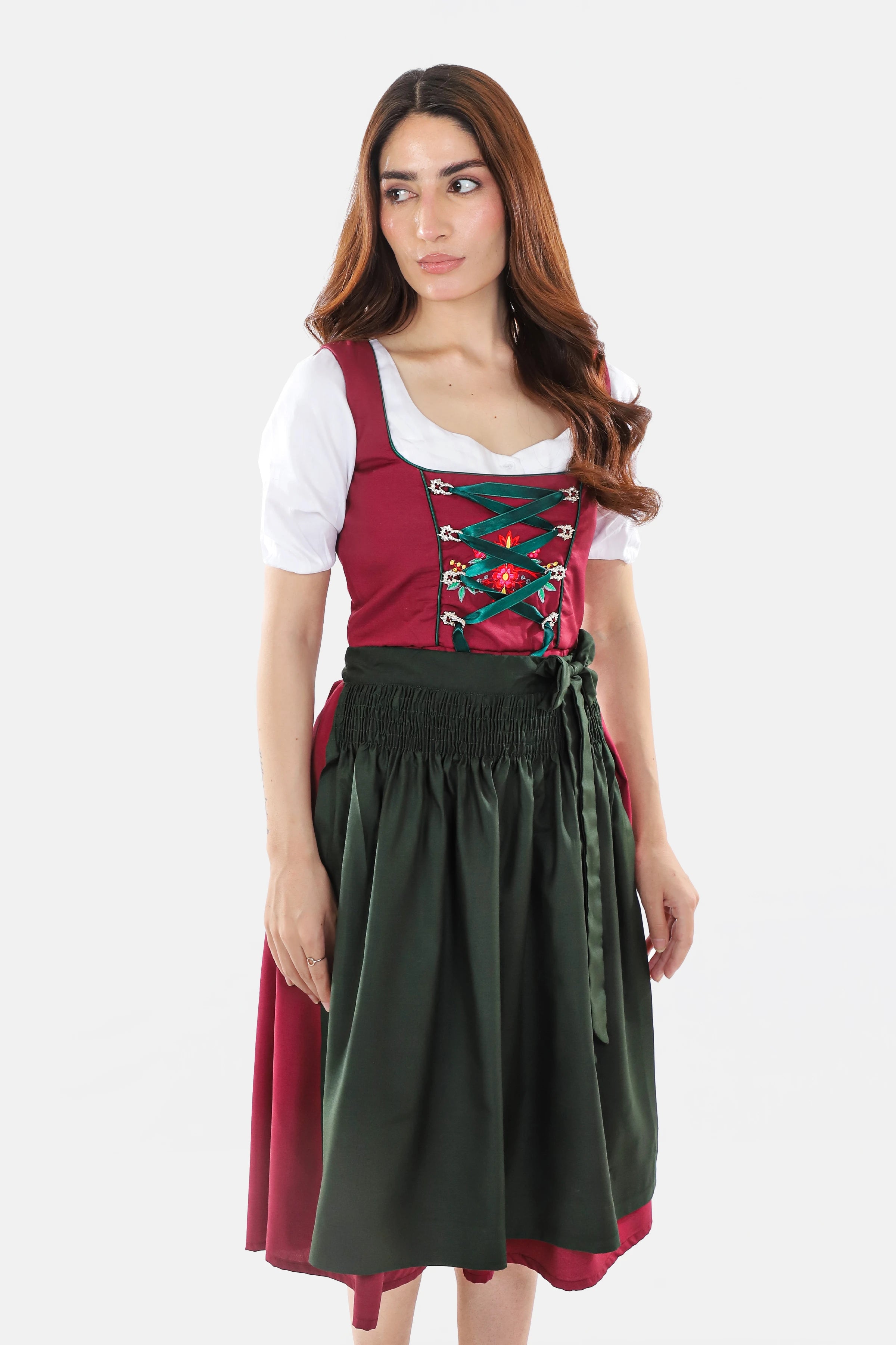 Enchanted Bavarian Dirndl Dress Wild Berry Bloom