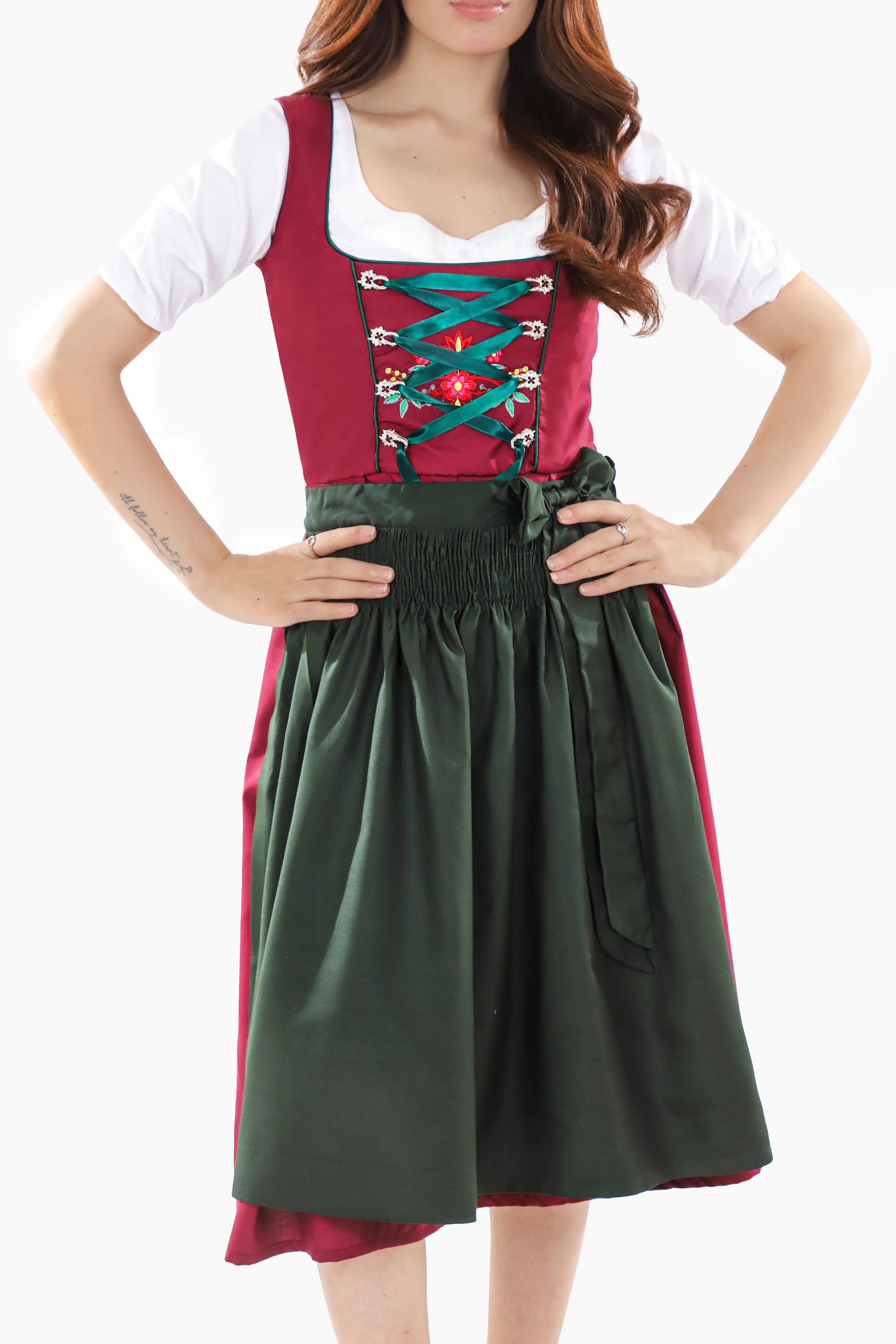 Enchanted Bavarian Dirndl Dress Wild Berry Bloom