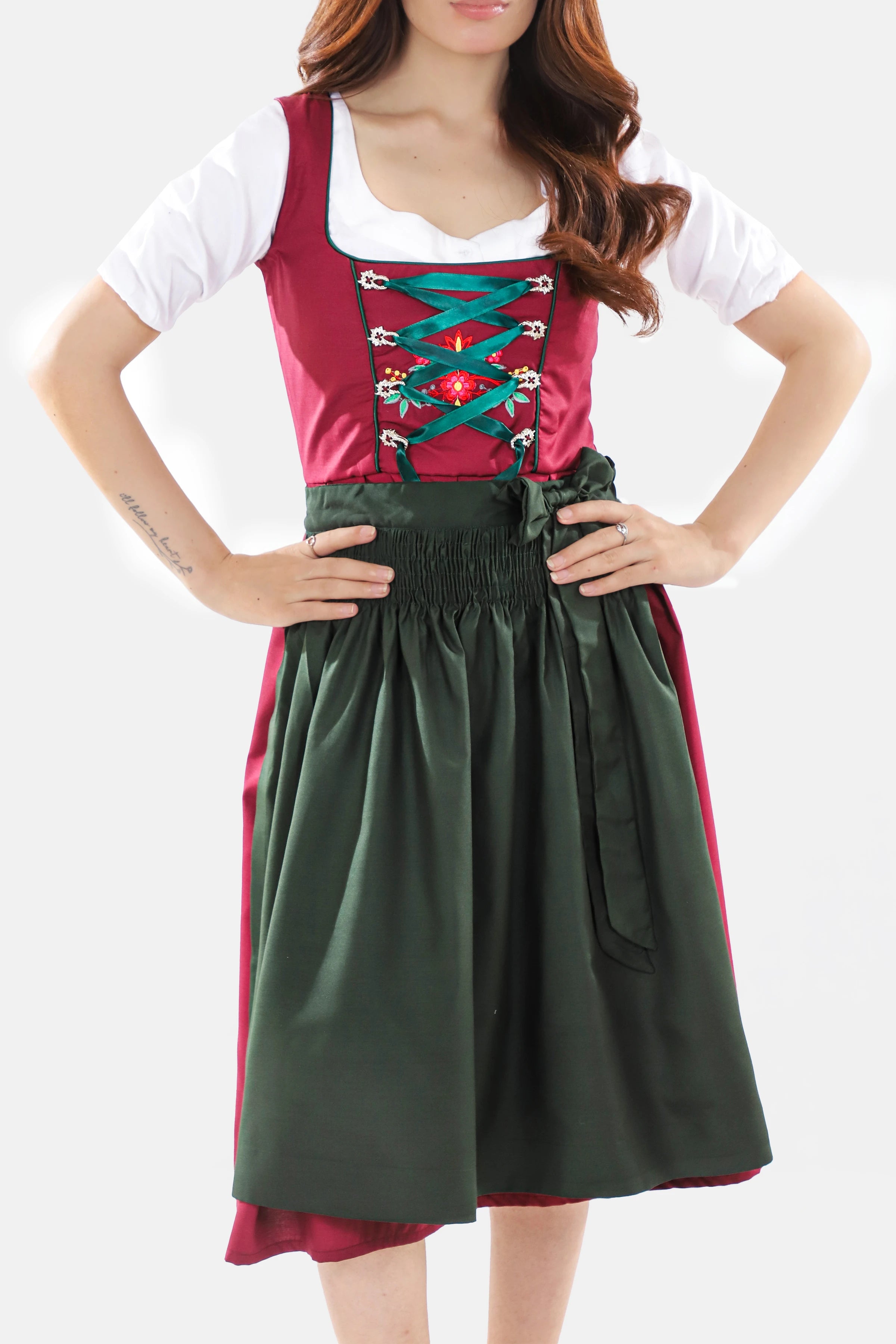 Enchanted Bavarian Dirndl Dress Wild Berry Bloom