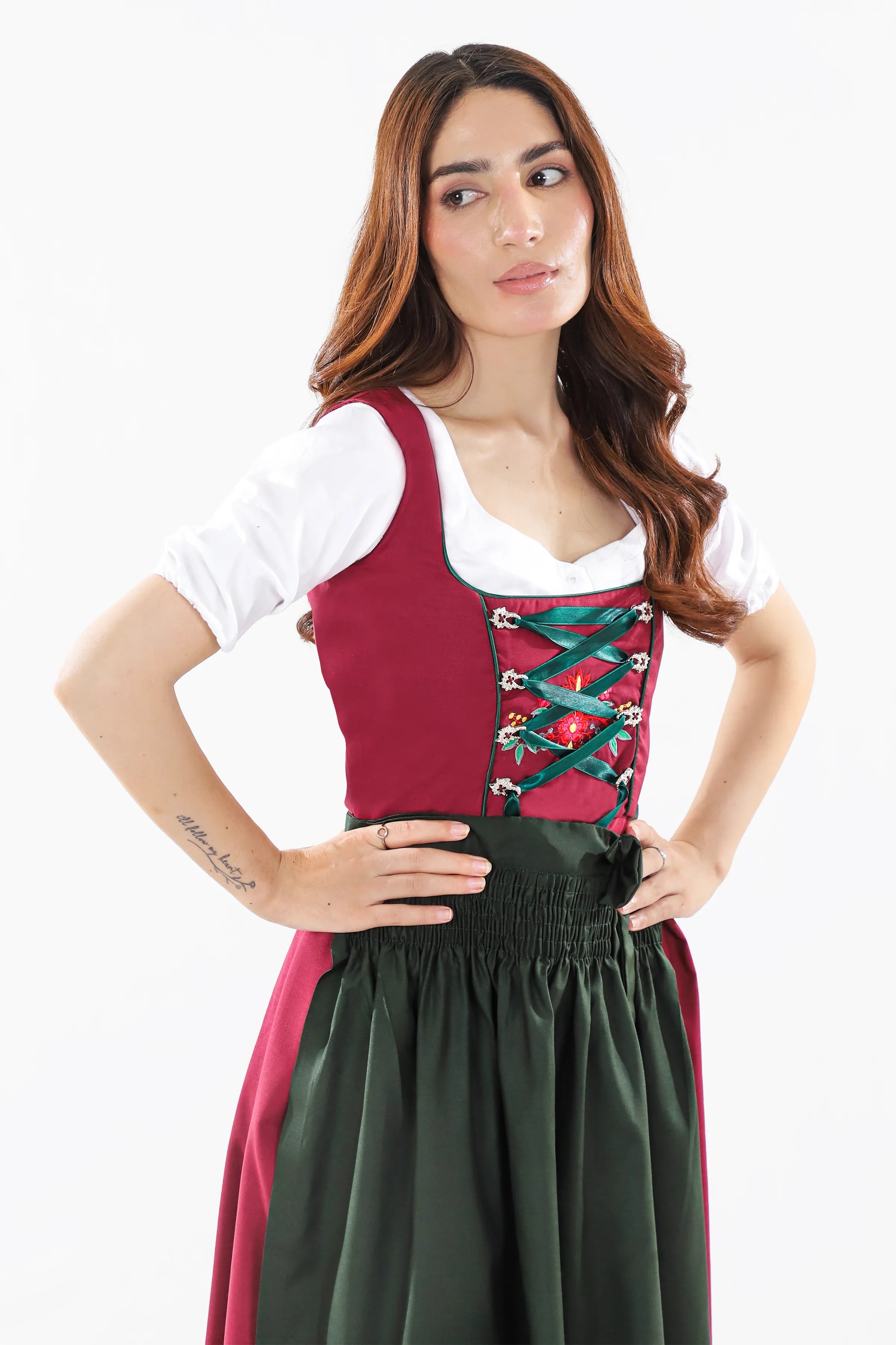 Enchanted Bavarian Dirndl Dress Wild Berry Bloom