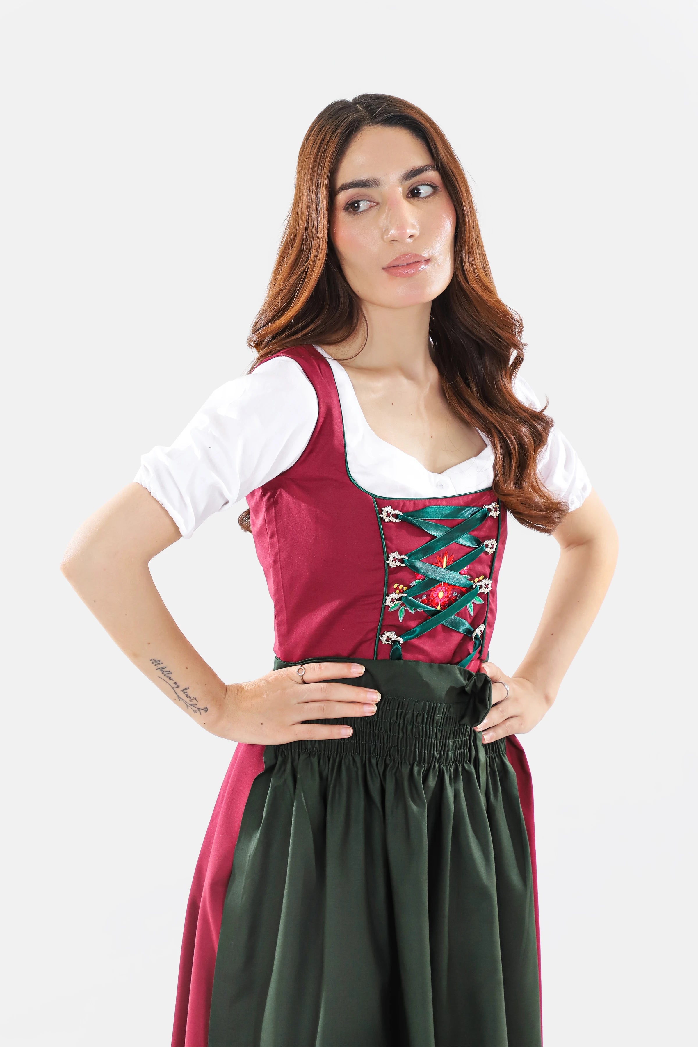 Enchanted Bavarian Dirndl Dress Wild Berry Bloom