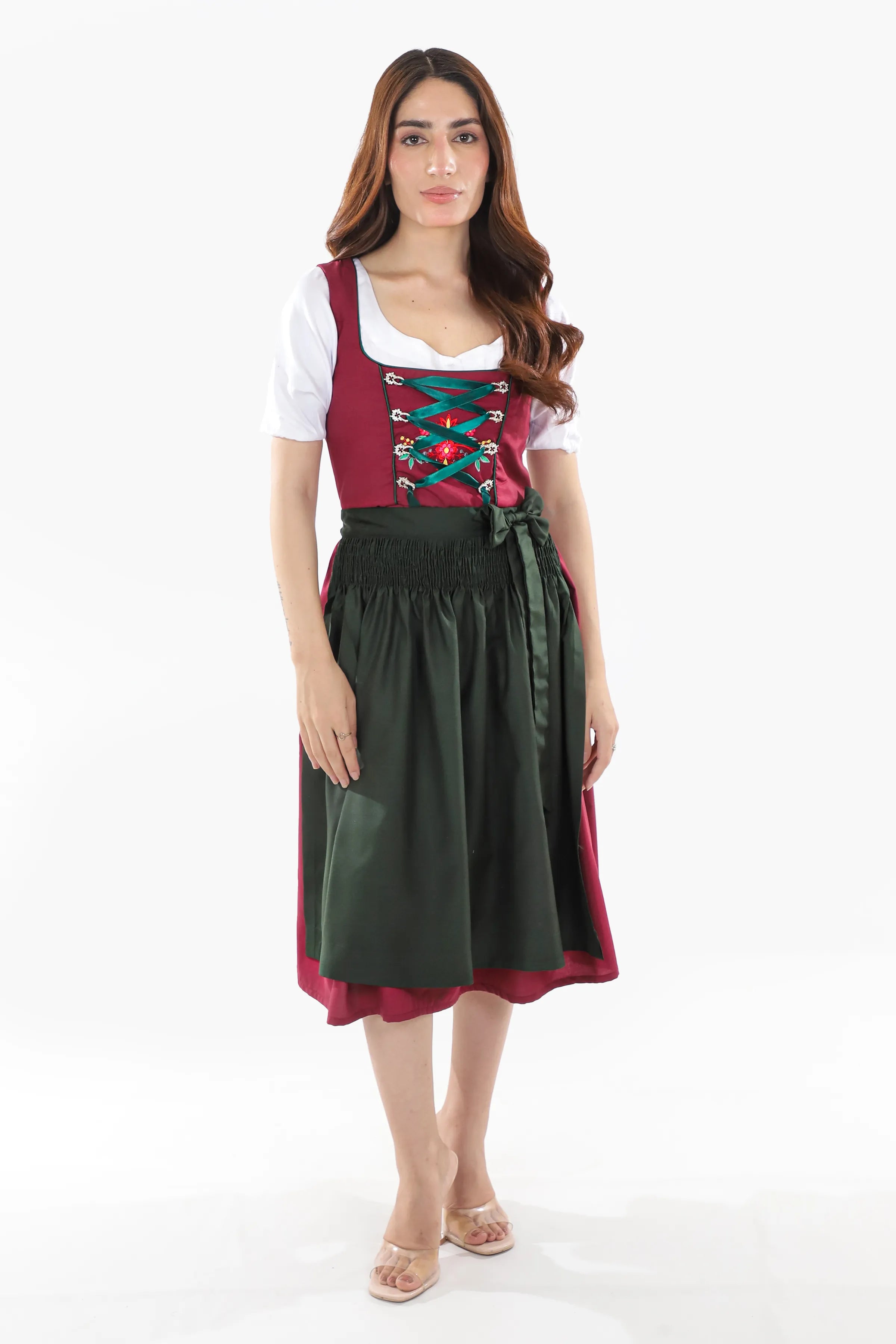 Enchanted Bavarian Dirndl Dress Wild Berry Bloom
