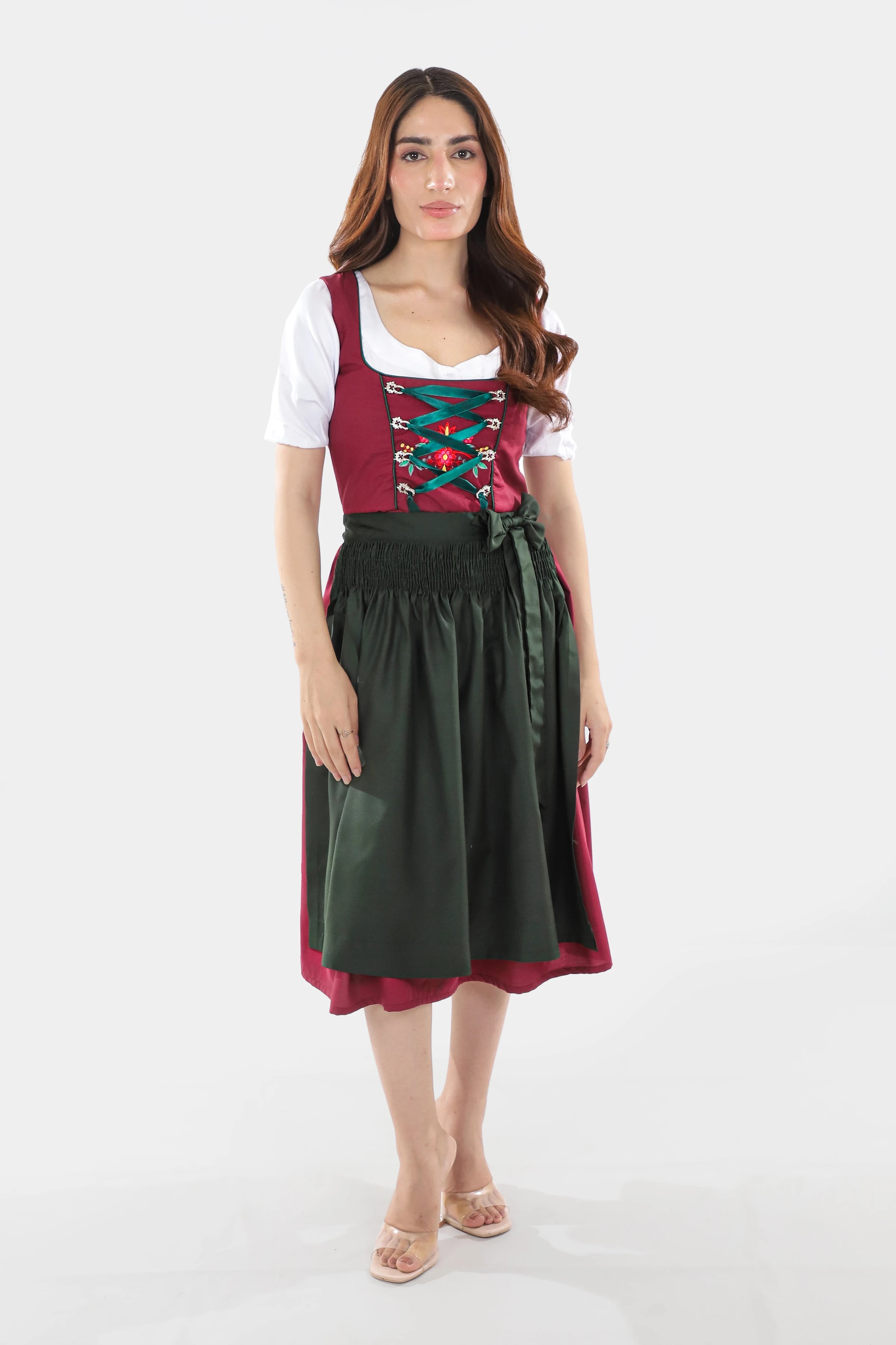 Enchanted Bavarian Dirndl Dress Wild Berry Bloom