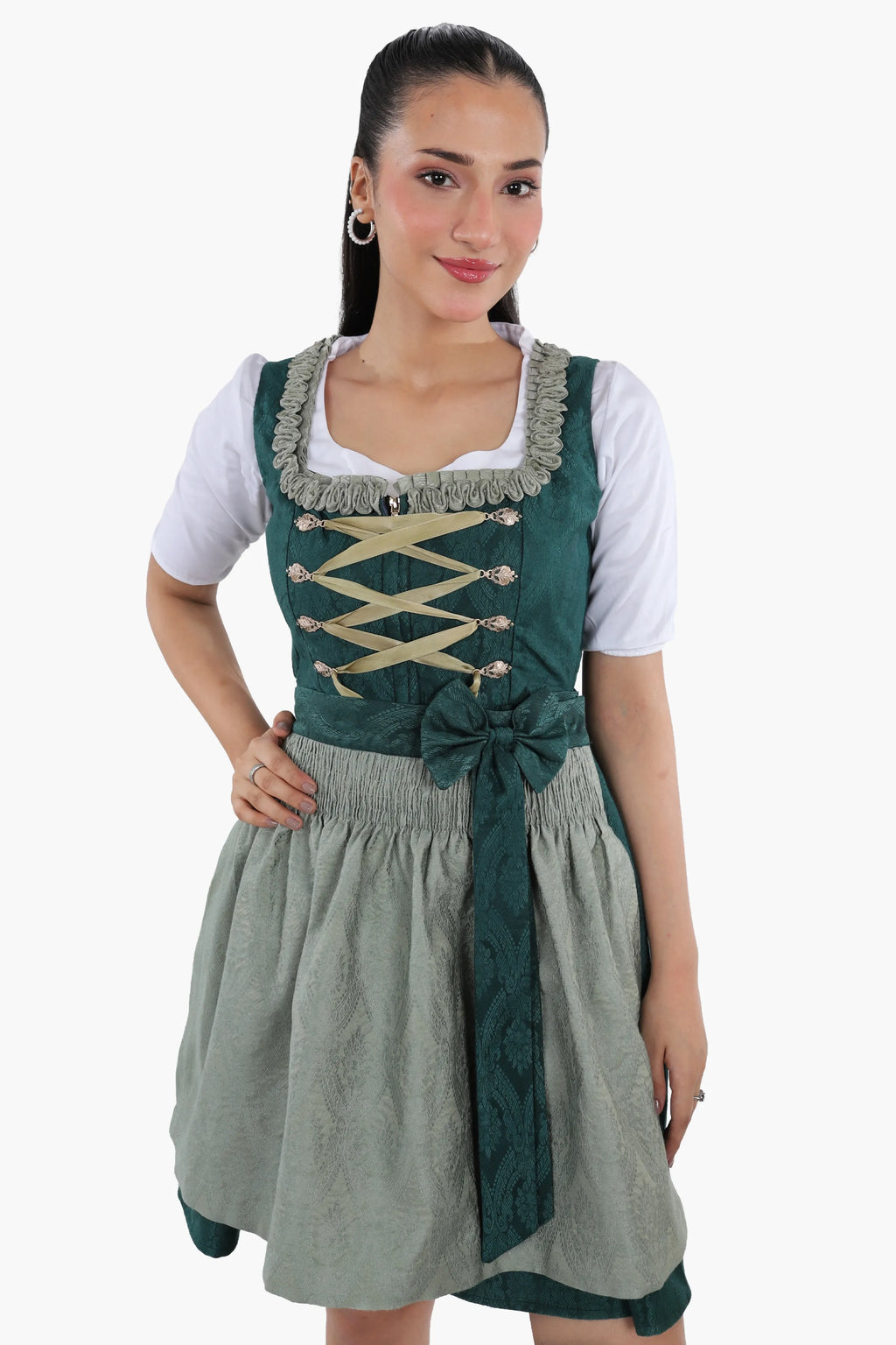 Luxury Meadow Green Mini Dirndl