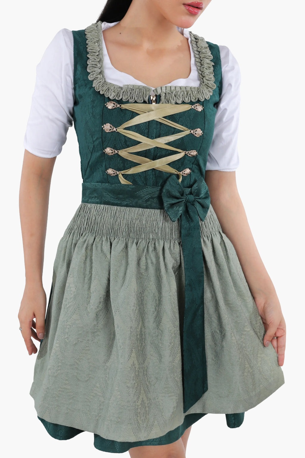 Luxury Meadow Green Mini Dirndl