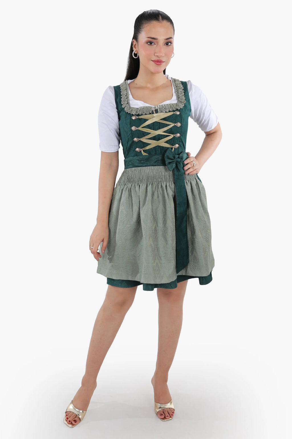 Luxury Meadow Green Mini Dirndl