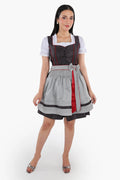 Timeless Bavarian Black Mini Dirndl with Red Accents