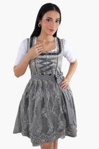 Mini Dirndl Dress Luxury Silver Grey Elegance